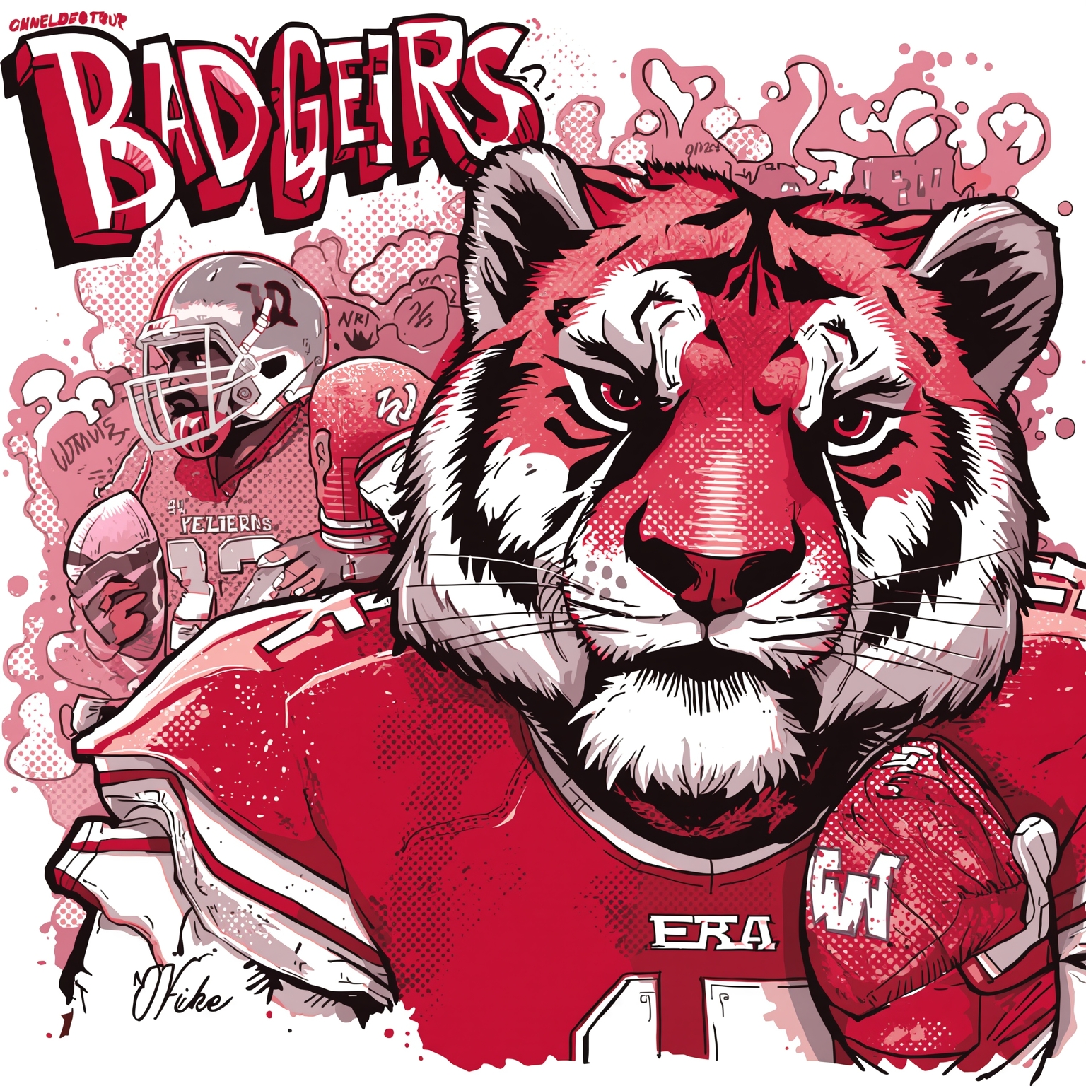 Badgers vs Nebraska and the Rise of Mason Reiger - painting of Wisconsin Badgers volleyball, football venue