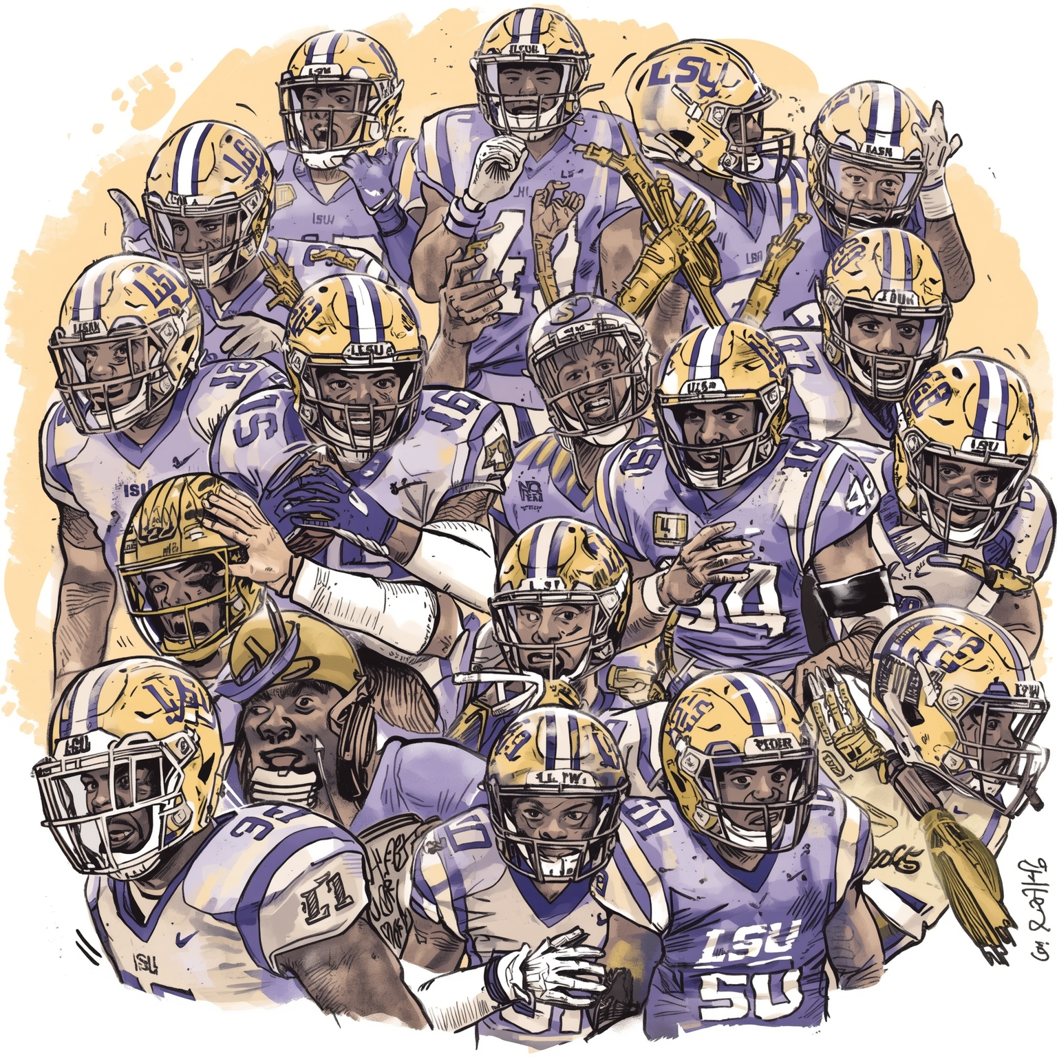 LSU Coaching Chaos: Staff Pitches & Power Plays - painting of LSU Tigers football venue
