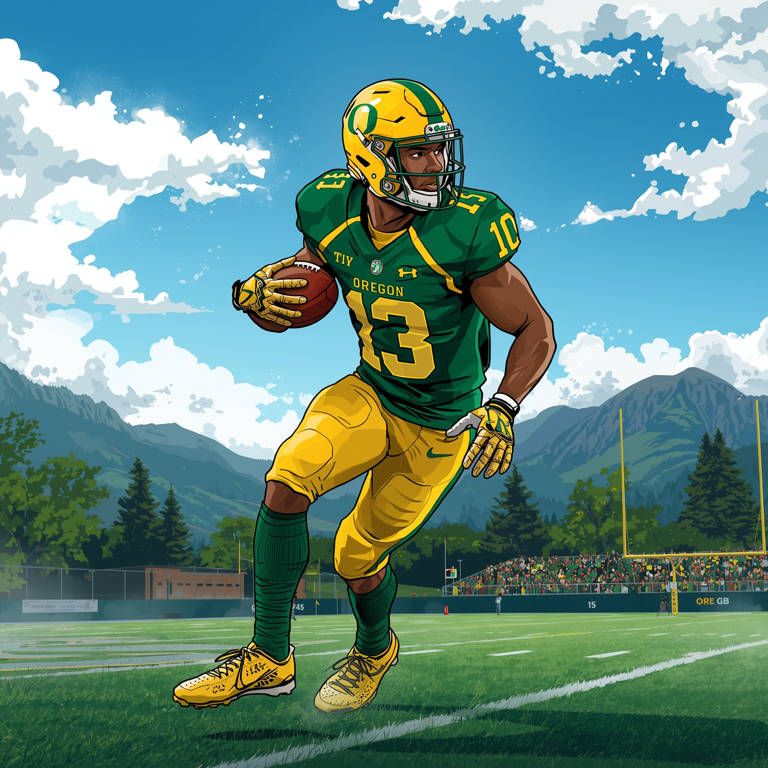 Oregon Ducks’ NIL Bonanza and Recruiting Twist - painting of Oregon Ducks football venue
