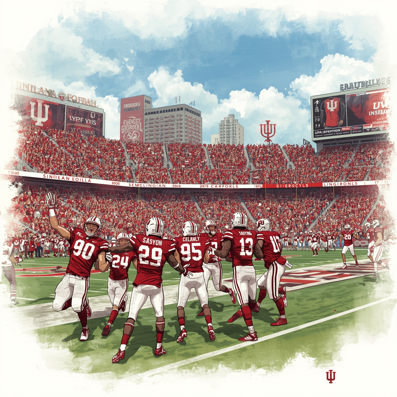 Hoosiers Dunked by Buckeyes in CFP Rankings - painting of Indiana Hoosiers football venue
