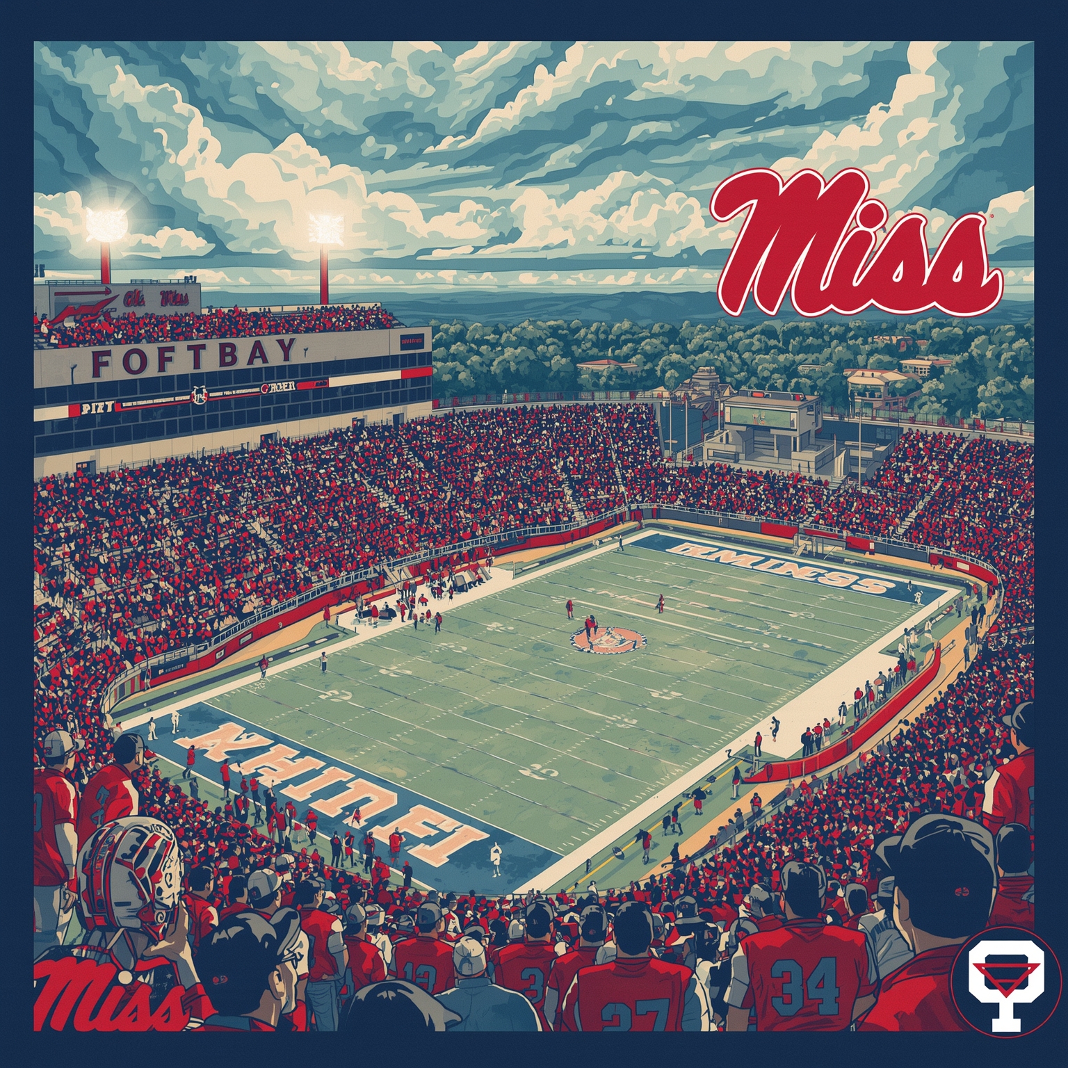 Ole Miss on the Move: Coaching Bets & Recruit Feud - painting of Ole Miss Rebels football venue