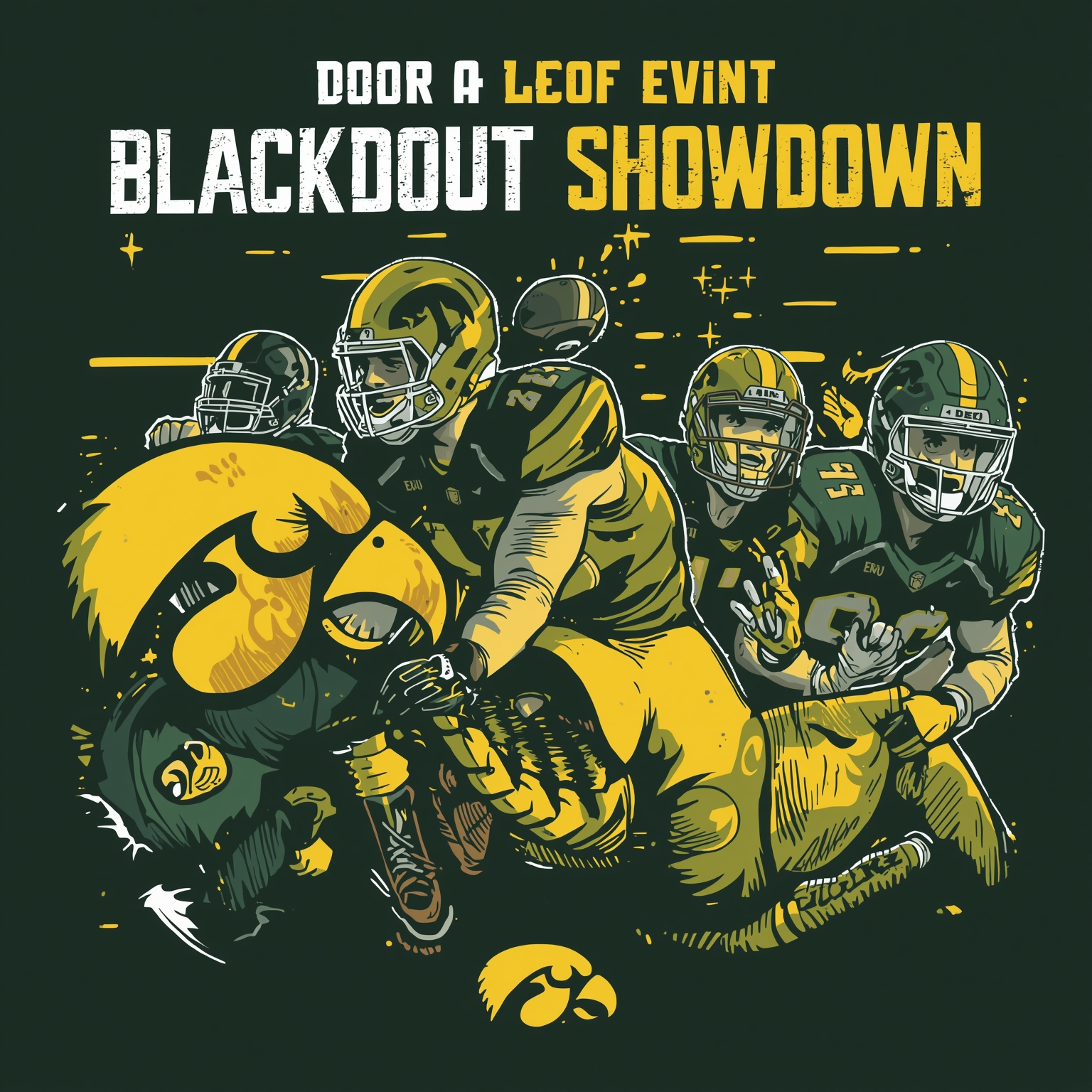 Blackout Showdown: Ducks vs. Hawkeyes Clash - painting of Oregon Ducks football venue