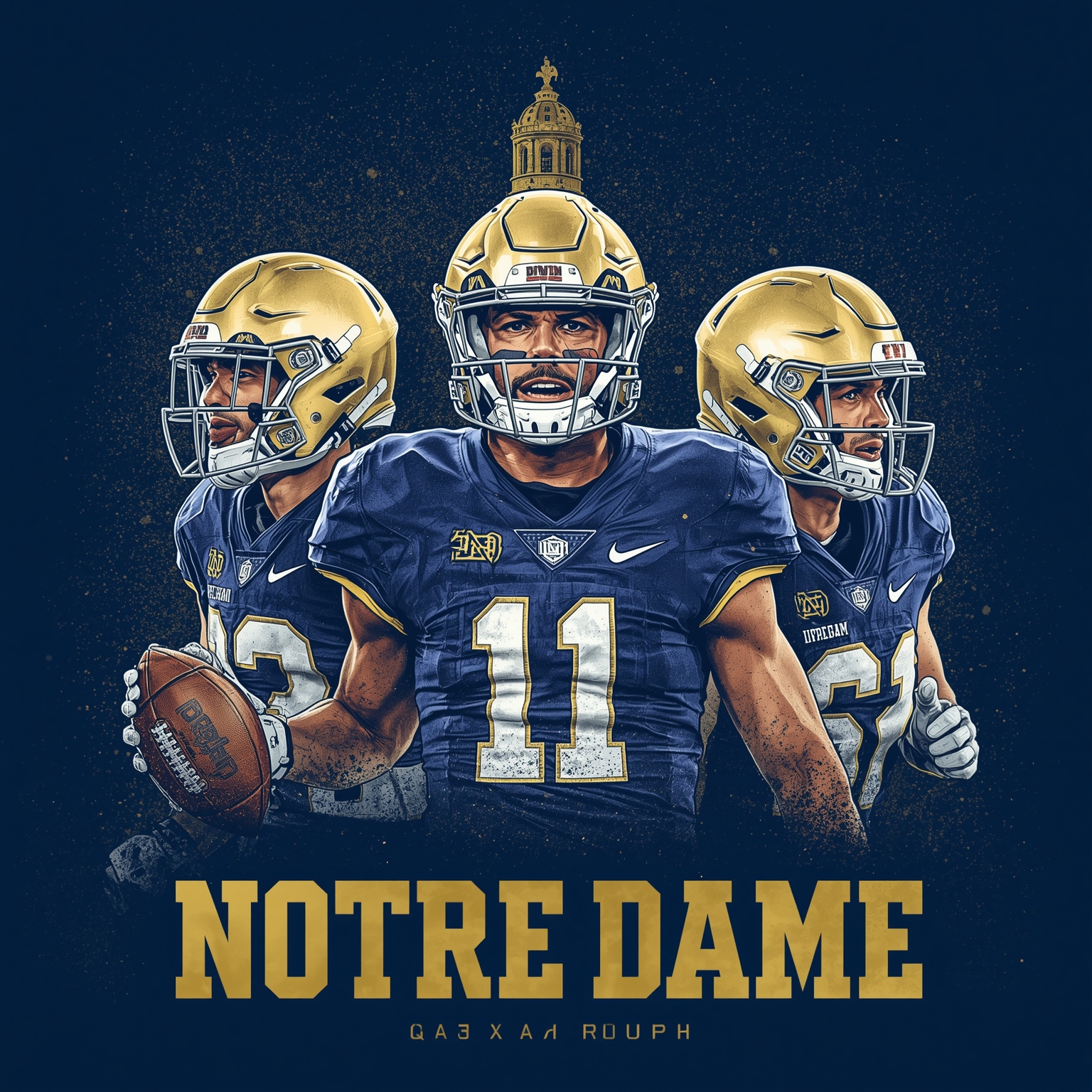 From CFP Snubs to Navy Showdown for Notre Dame - painting of Notre Dame Fighting Irish football venue