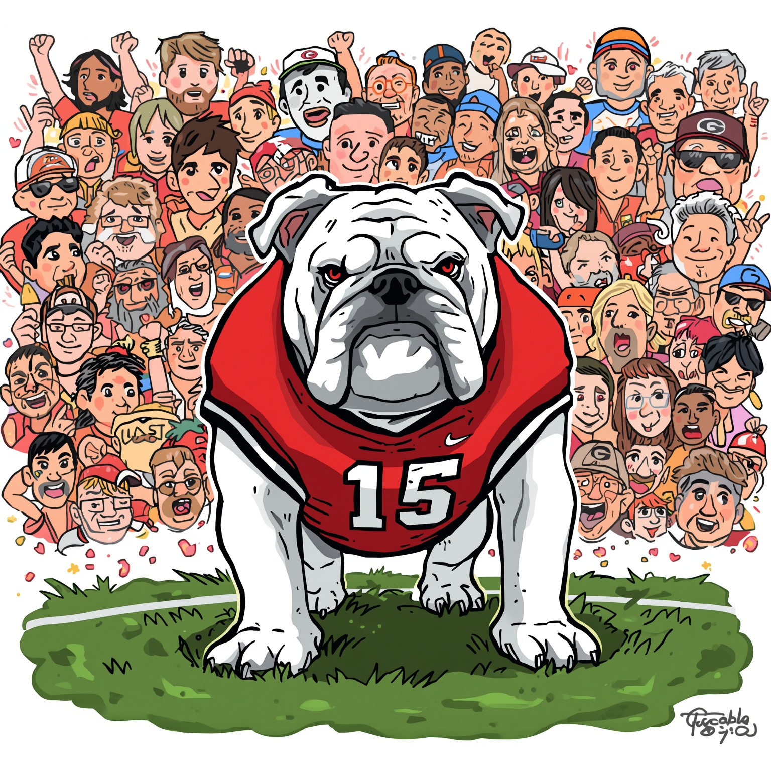 Bulldogs vs Gators: Game Day Antics and Live Updates - painting of Georgia Bulldogs football venue