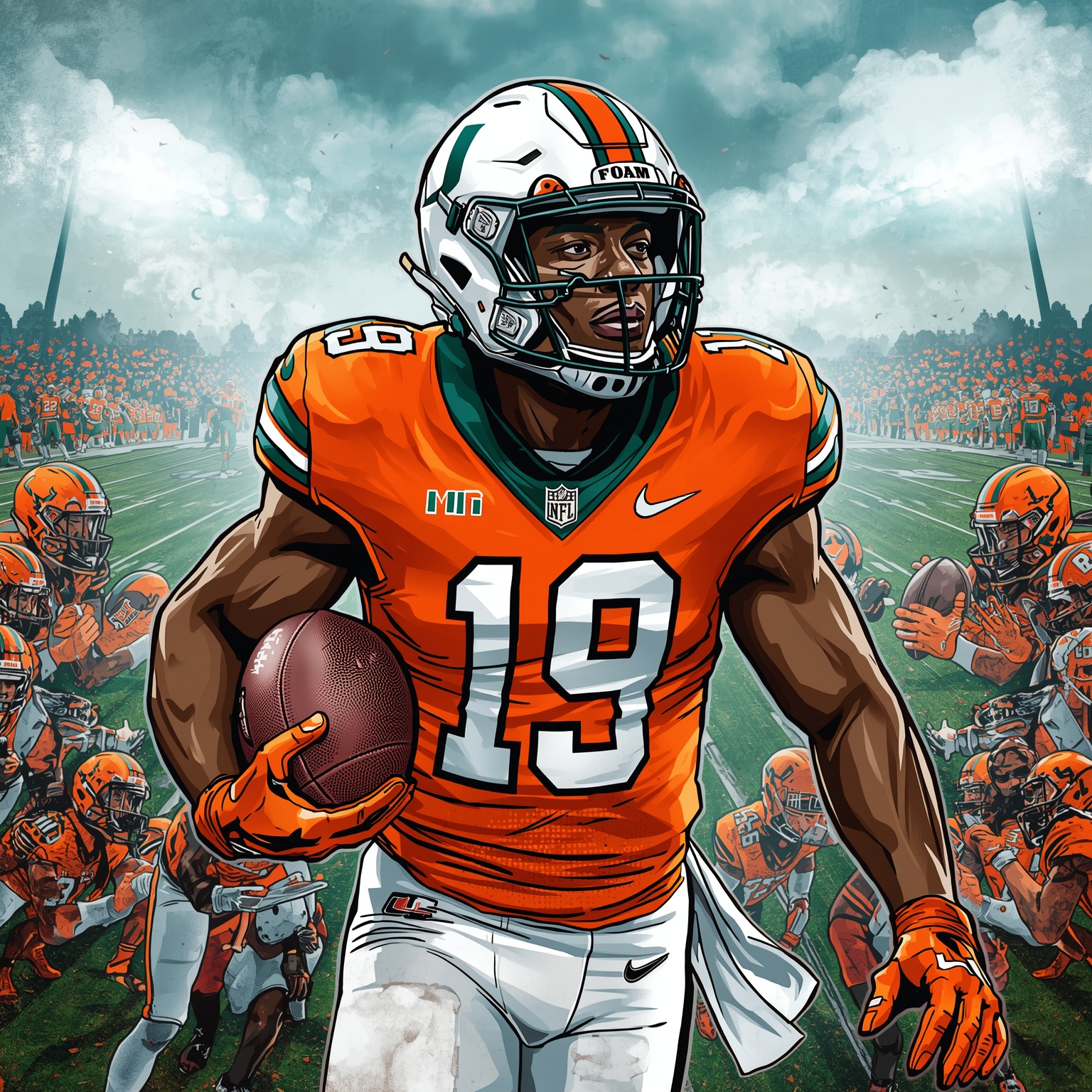 Hurricanes' Injury Woes and Offensive Conundrums - painting of Miami Hurricanes football venue