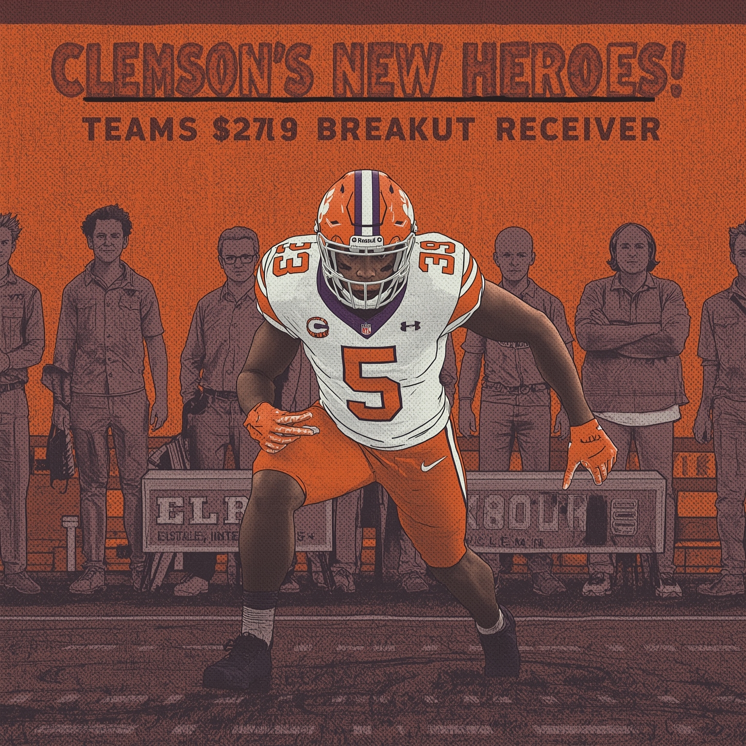 Clemson’s New Heroes: Data & Breakout Receiver - painting of Clemson Tigers football venue