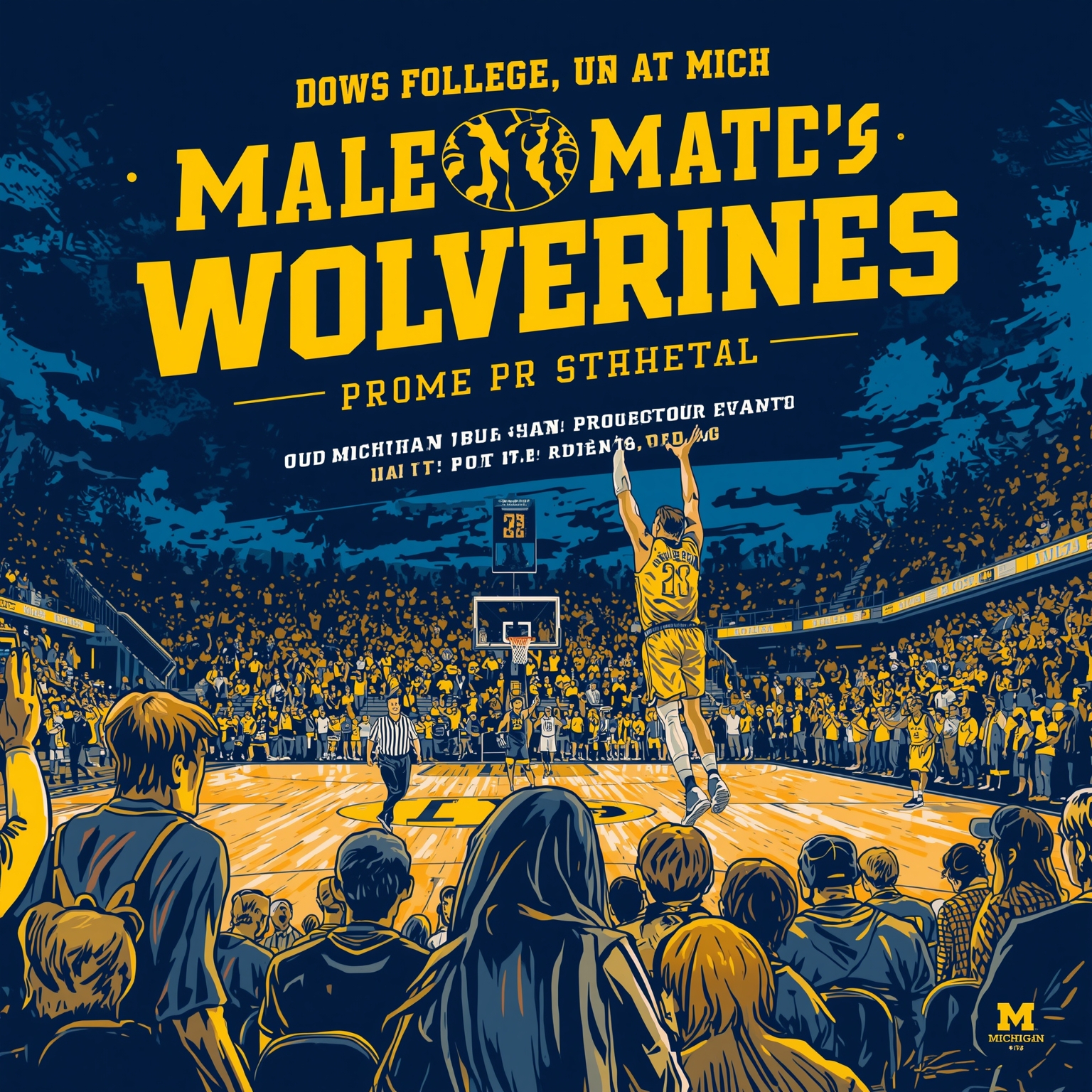 Michigan Wolverines’ Highs, Lows and Hoop Dreams - painting of Michigan Wolverines football, basketball venue