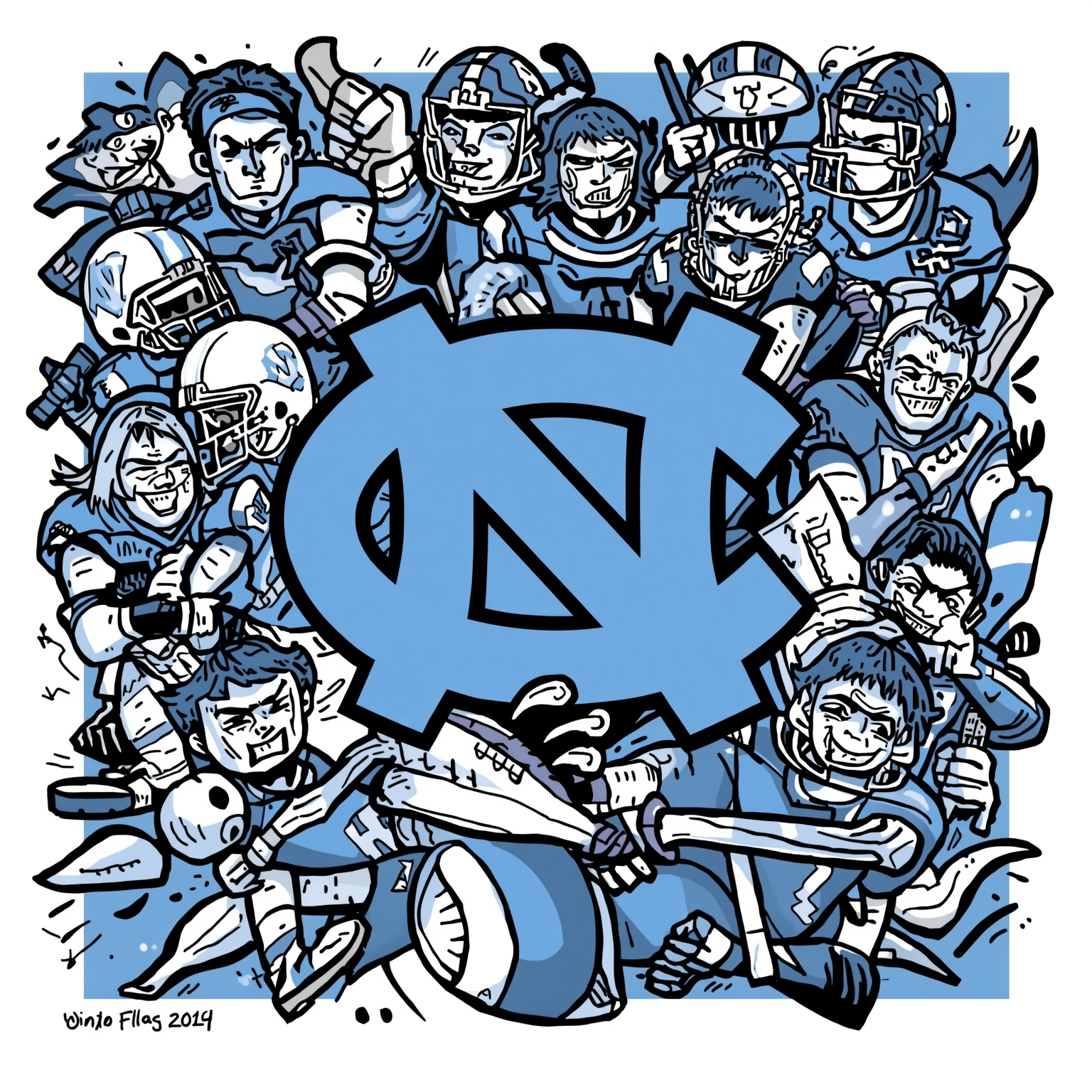 Tar Heels’ Defense Delivers Despite Offensive Woes - painting of North Carolina Tar Heels football venue