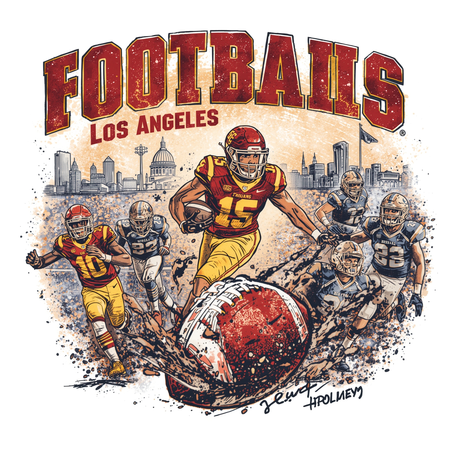 USC Trojan Football: Odds, Recruits, and Rule Drama - painting of USC Trojans football venue