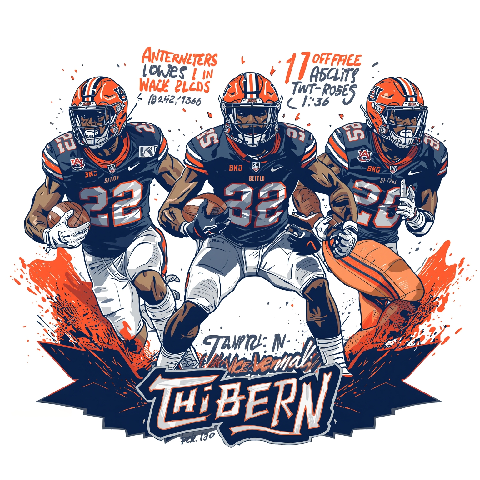 Auburn’s Offense Explodes in Overtime Setbacks - painting of Auburn Tigers football venue