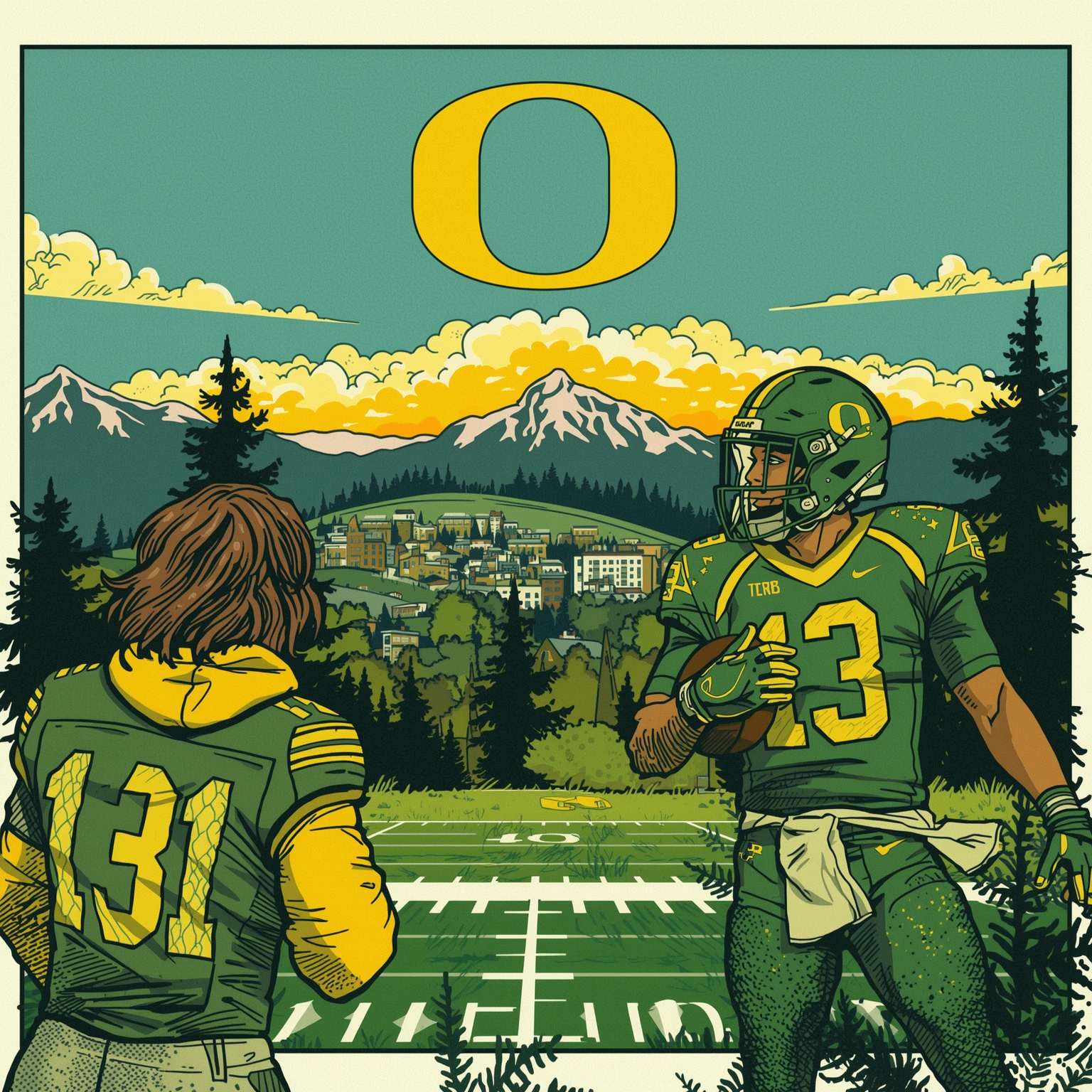 Oregon Ducks’ Drama: Moore’s Gesture & Betting Odds - painting of Oregon Ducks football venue