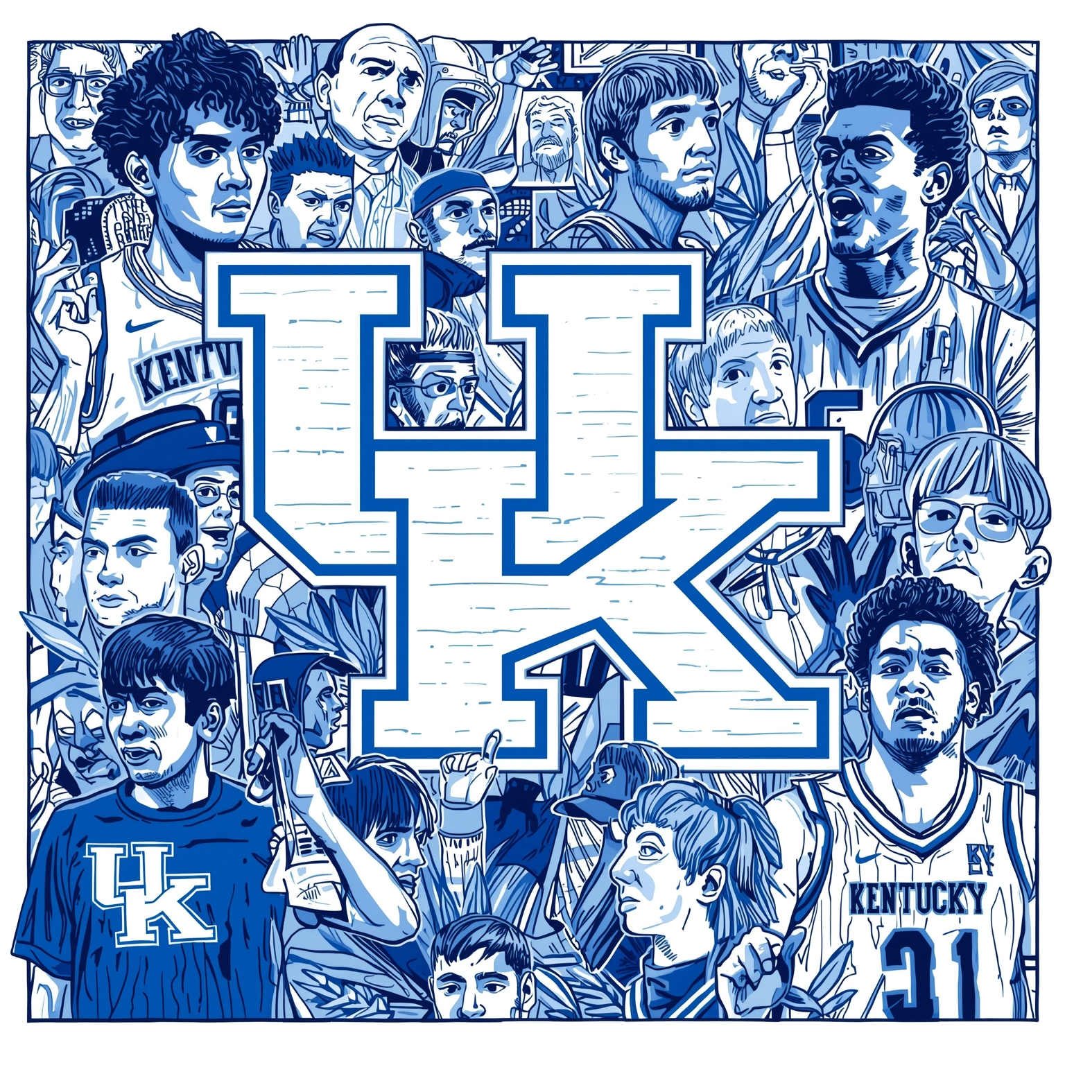Kentucky Wildcats: Prospects, Predictions & Blowouts - painting of Kentucky Wildcats basketball, football venue