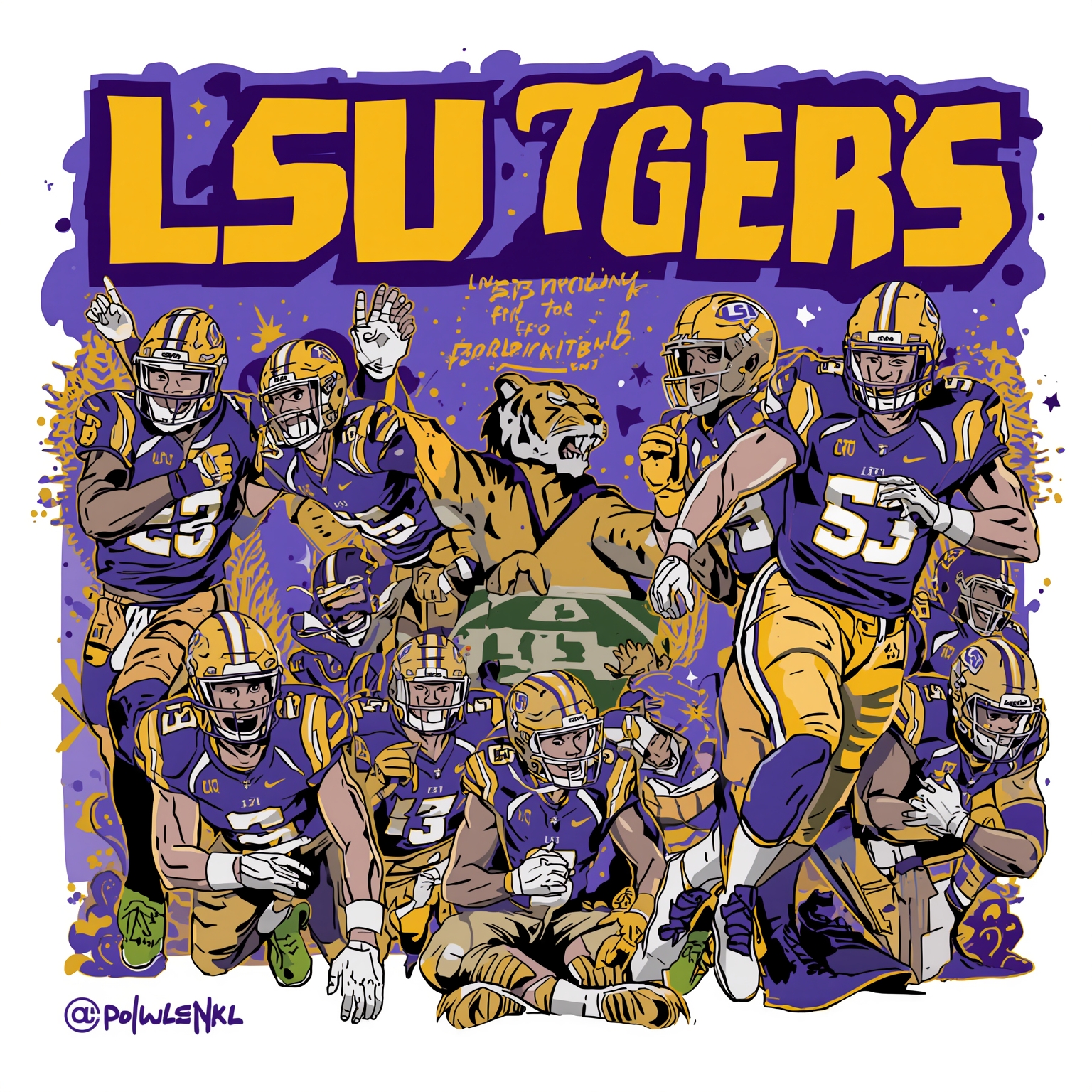LSU Tigers' Woes: WR Injury and Prospect Flip-Flop - painting of LSU Tigers football venue