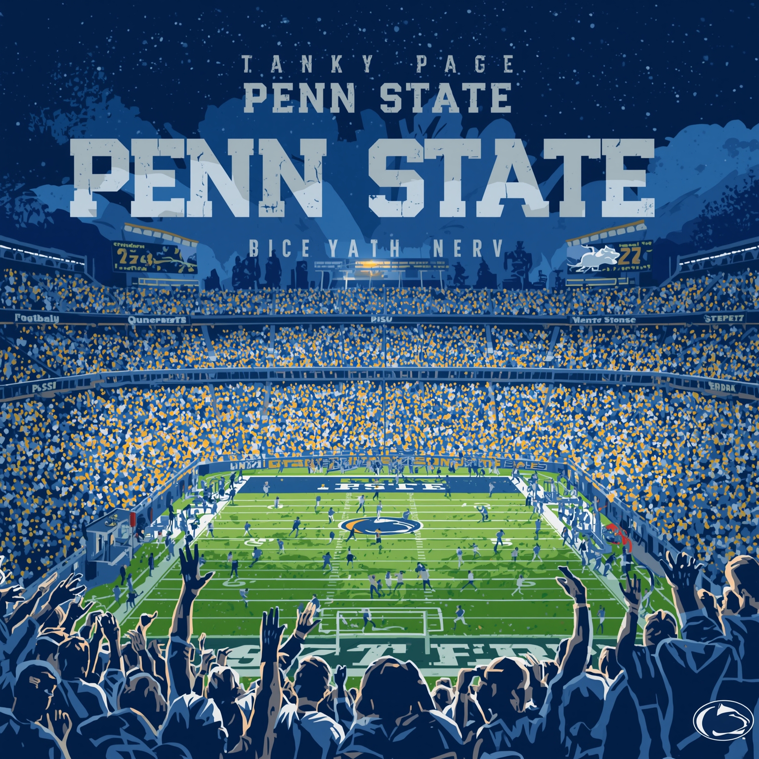Big Bucks to Boost Penn State Coaching Hunt - painting of Penn State Nittany Lions football venue