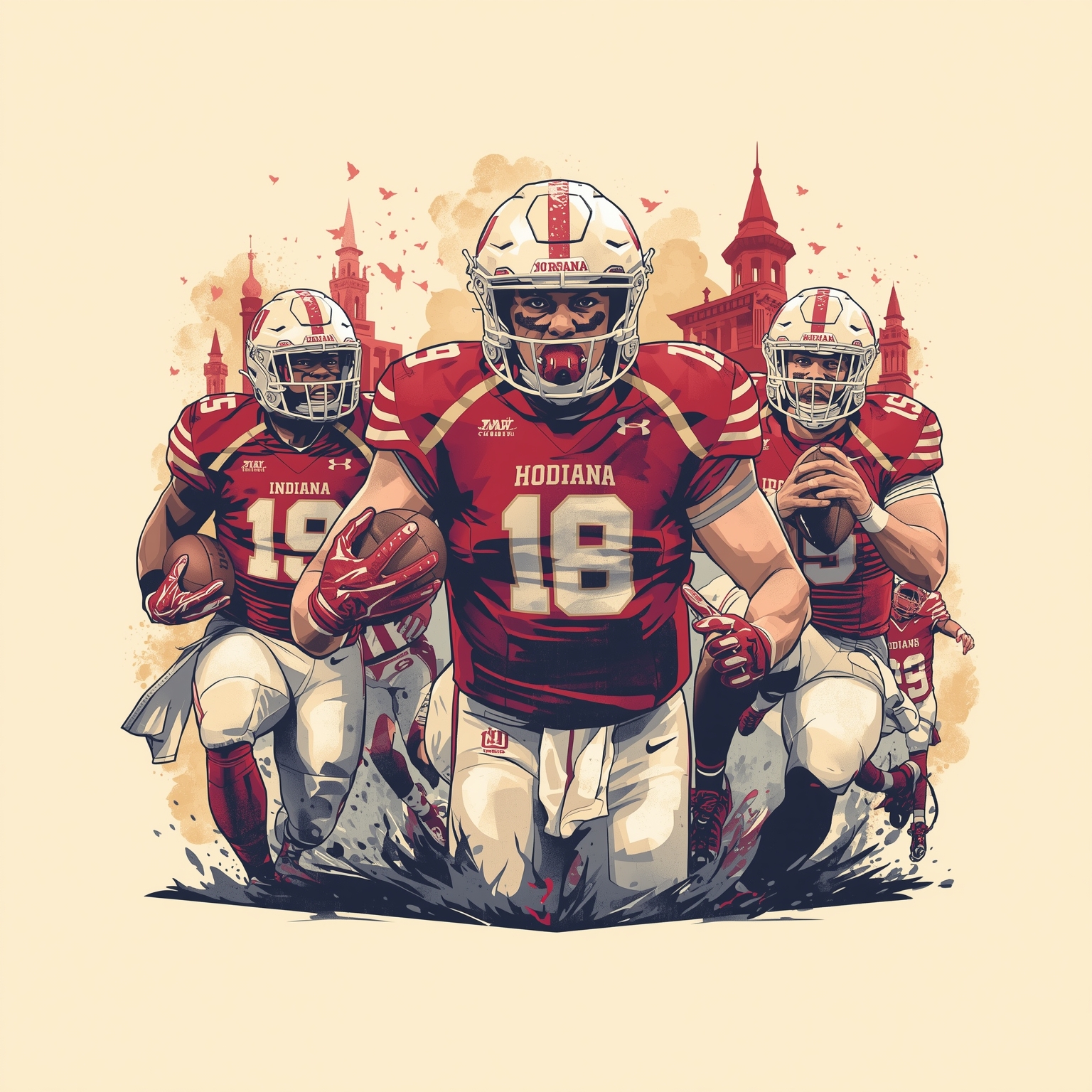 Hoosiers Roar: From Penn State to AP Spotlight - painting of Indiana Hoosiers football,basketball venue