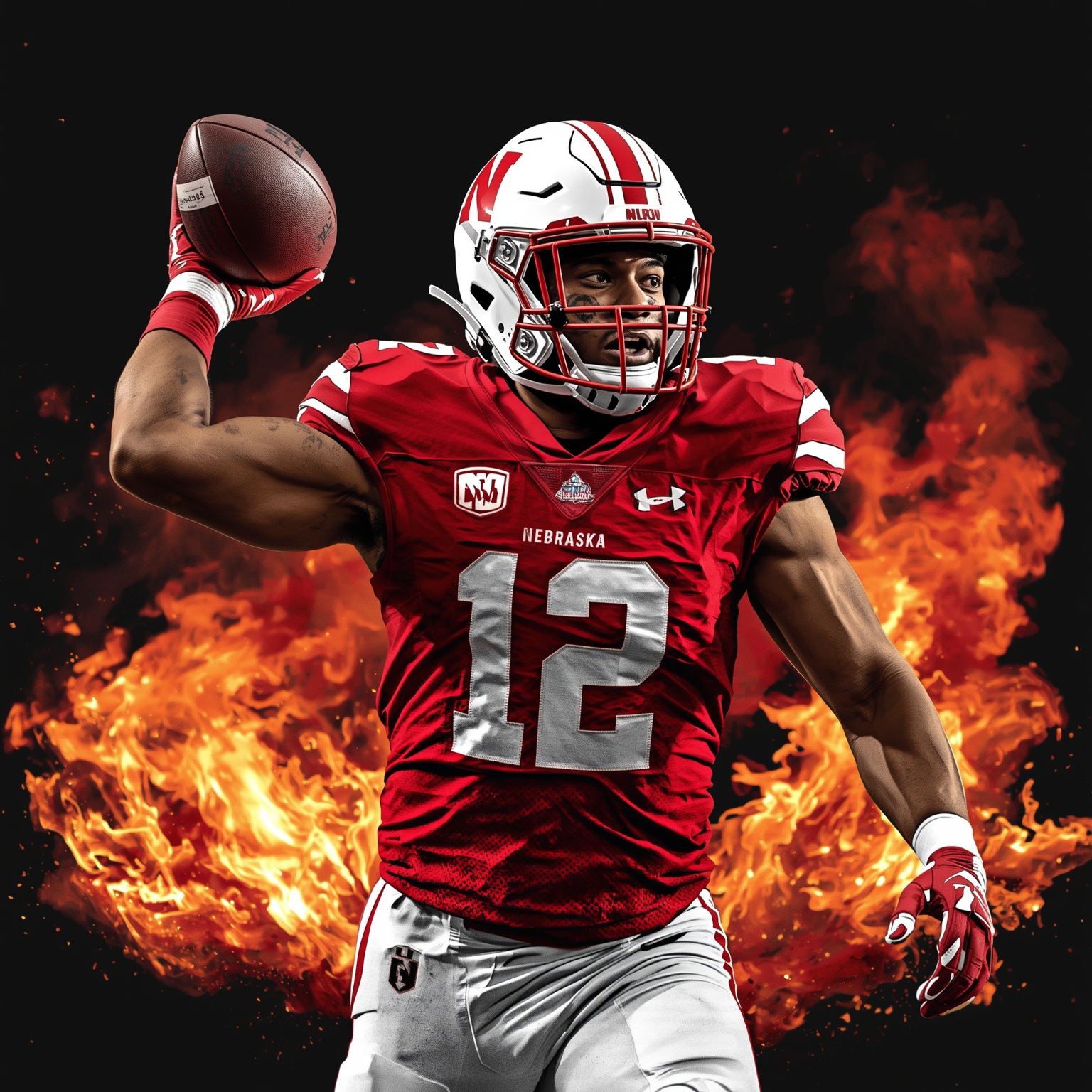 Freshman Lateef Ignites Nebraska’s New Era - painting of Nebraska Cornhuskers football venue