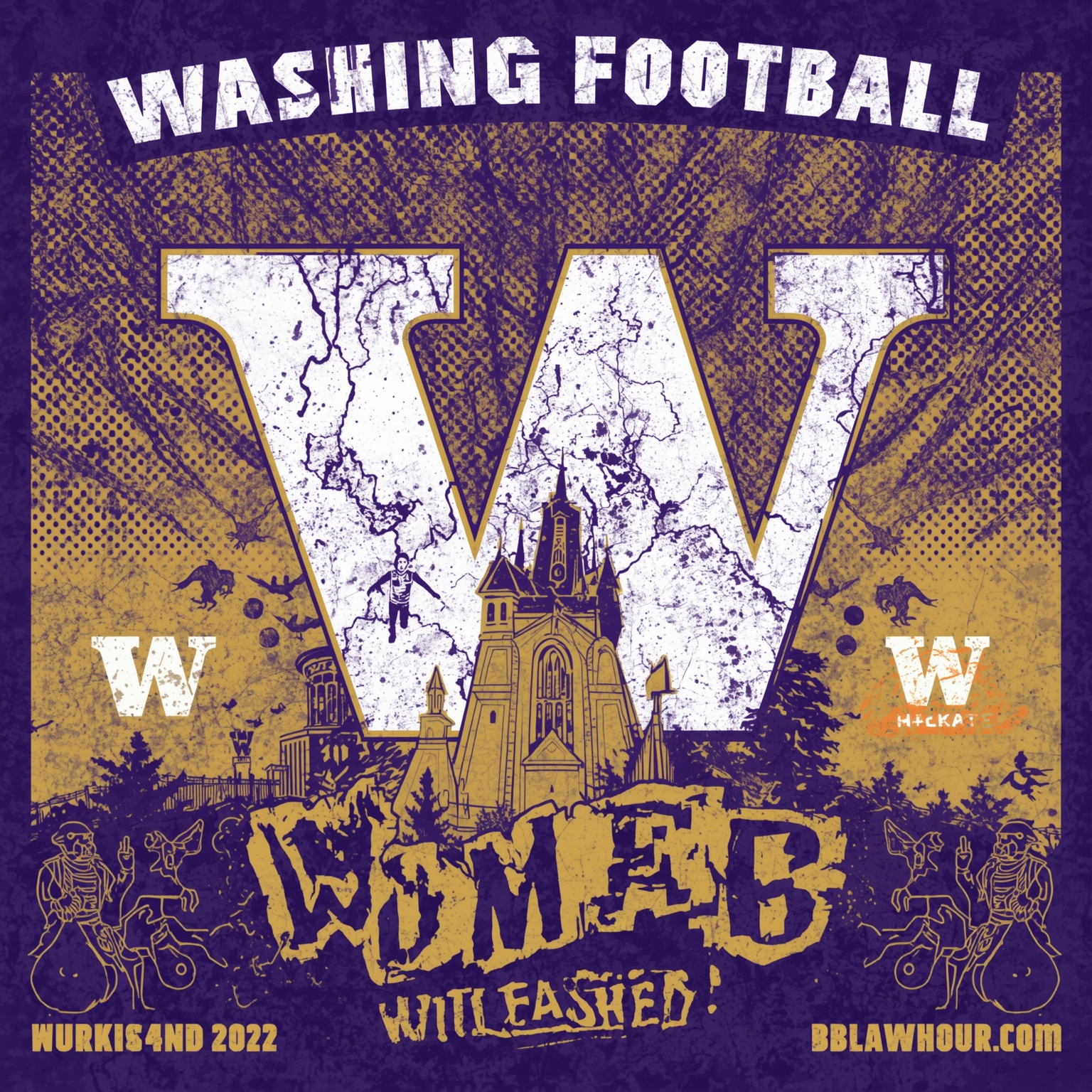 Blocked Punts & Dad Tweets: UW Football Unleashed - painting of Washington Huskies football venue