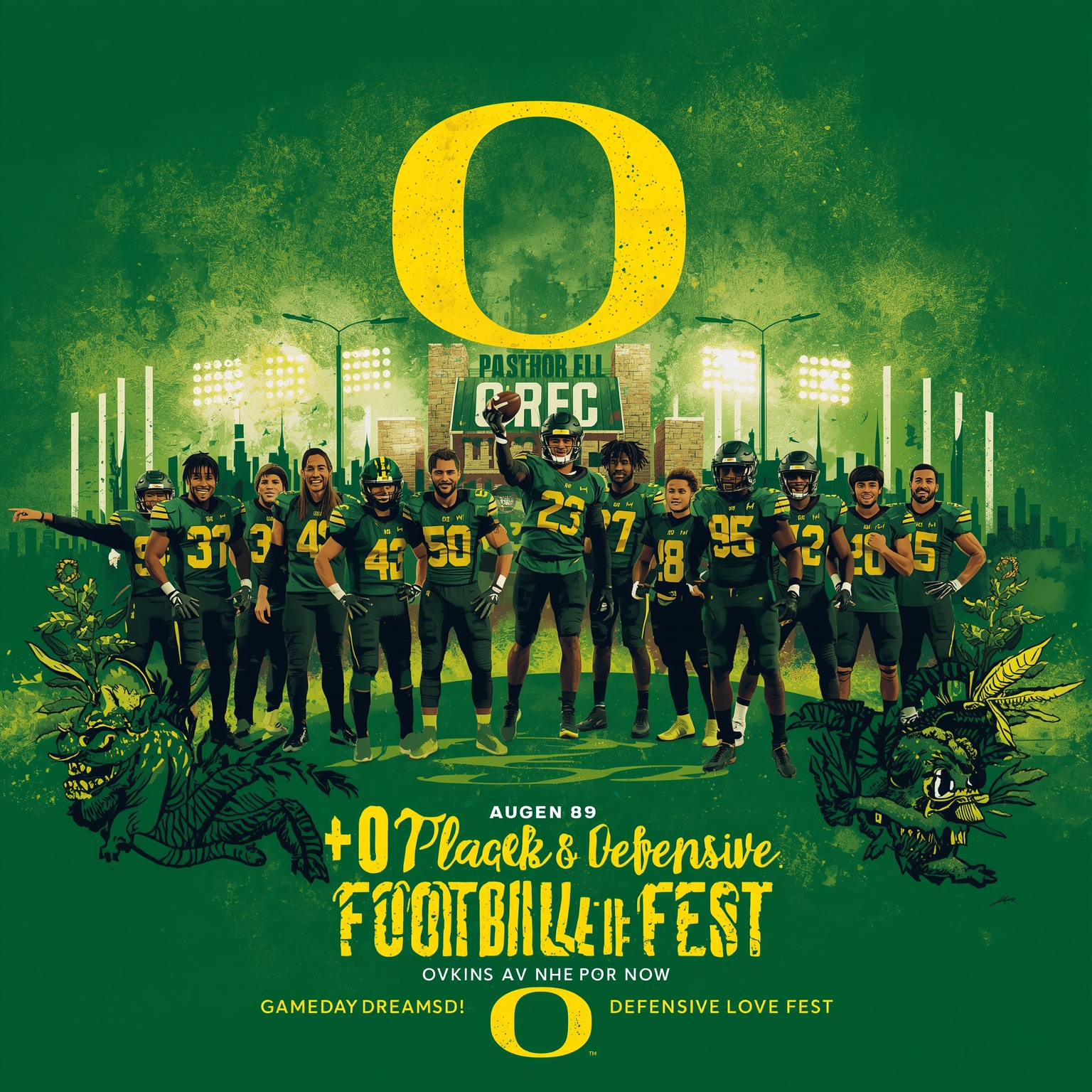 GameDay Dreams & Fleck’s Defensive Love Fest - painting of Oregon Ducks football venue