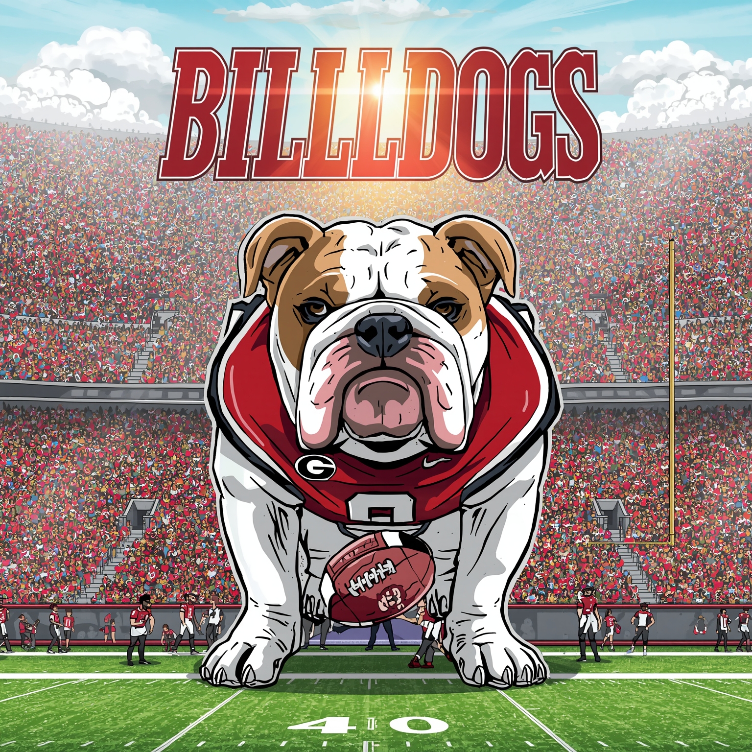Georgia Bulldogs Playoff Push, Rivalry and Historic Firsts - painting of Georgia Bulldogs football venue