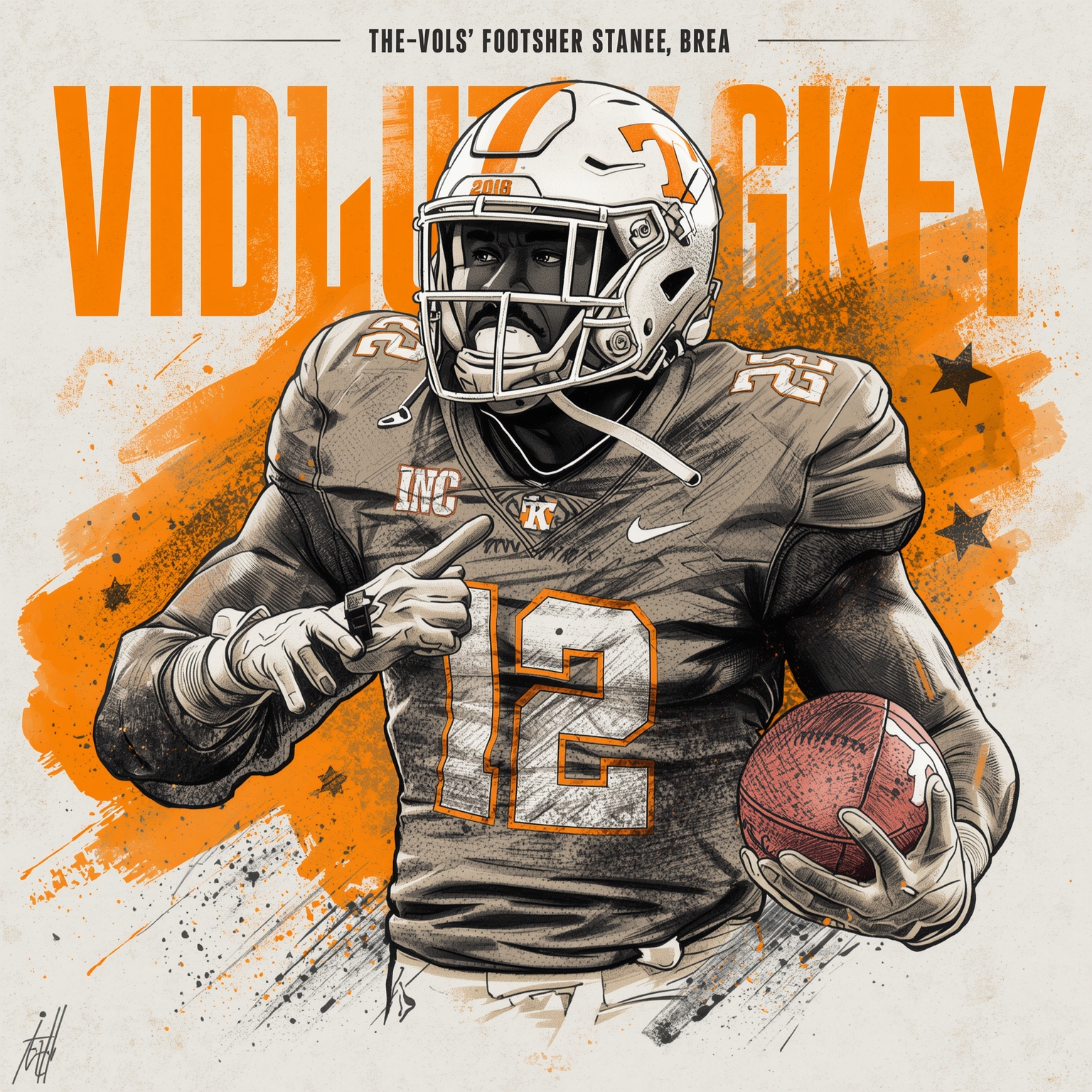 Vols' Smokey Grey Unis and Freshman of the Week - painting of Tennessee Volunteers football, basketball venue