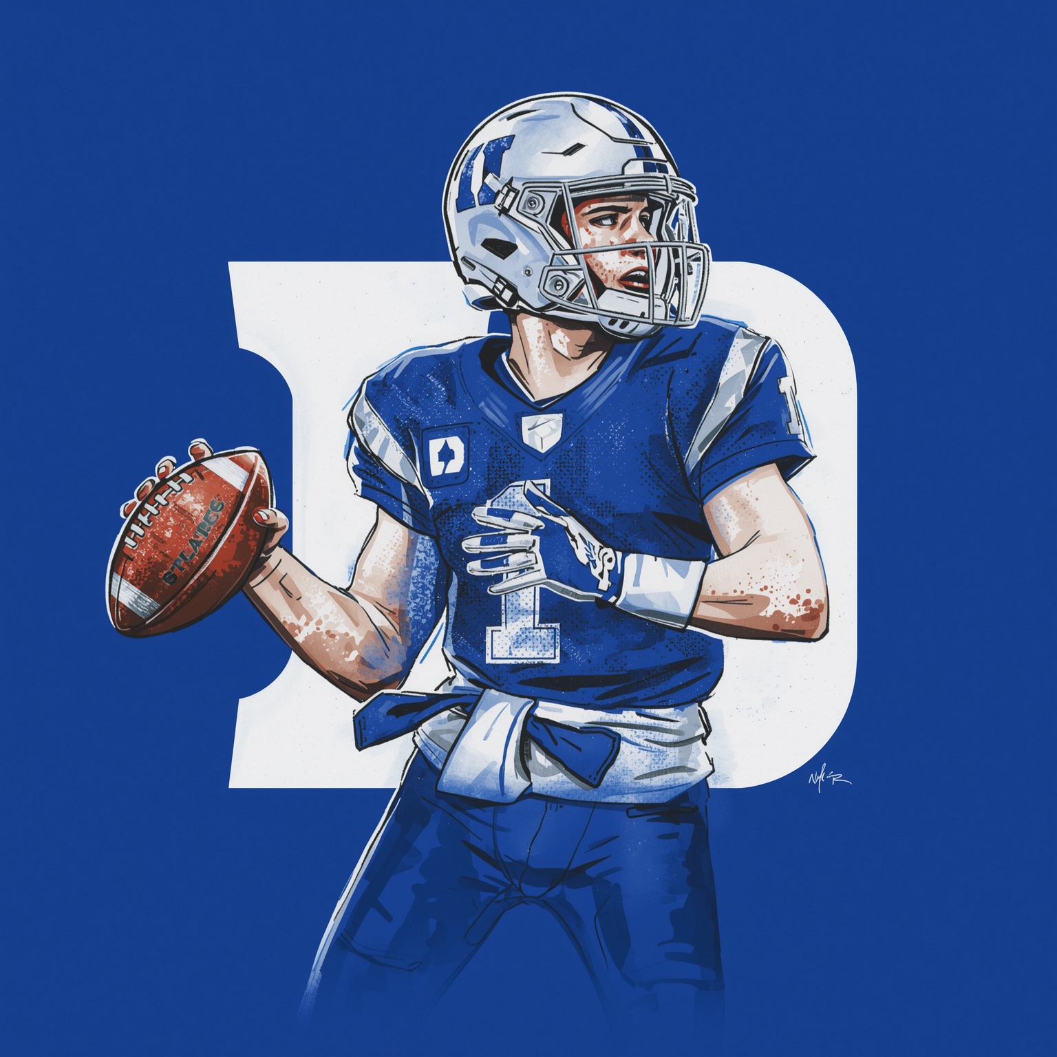 Duke Eyes QB Health Amid ACC Title Push - painting of Duke Blue Devils football venue