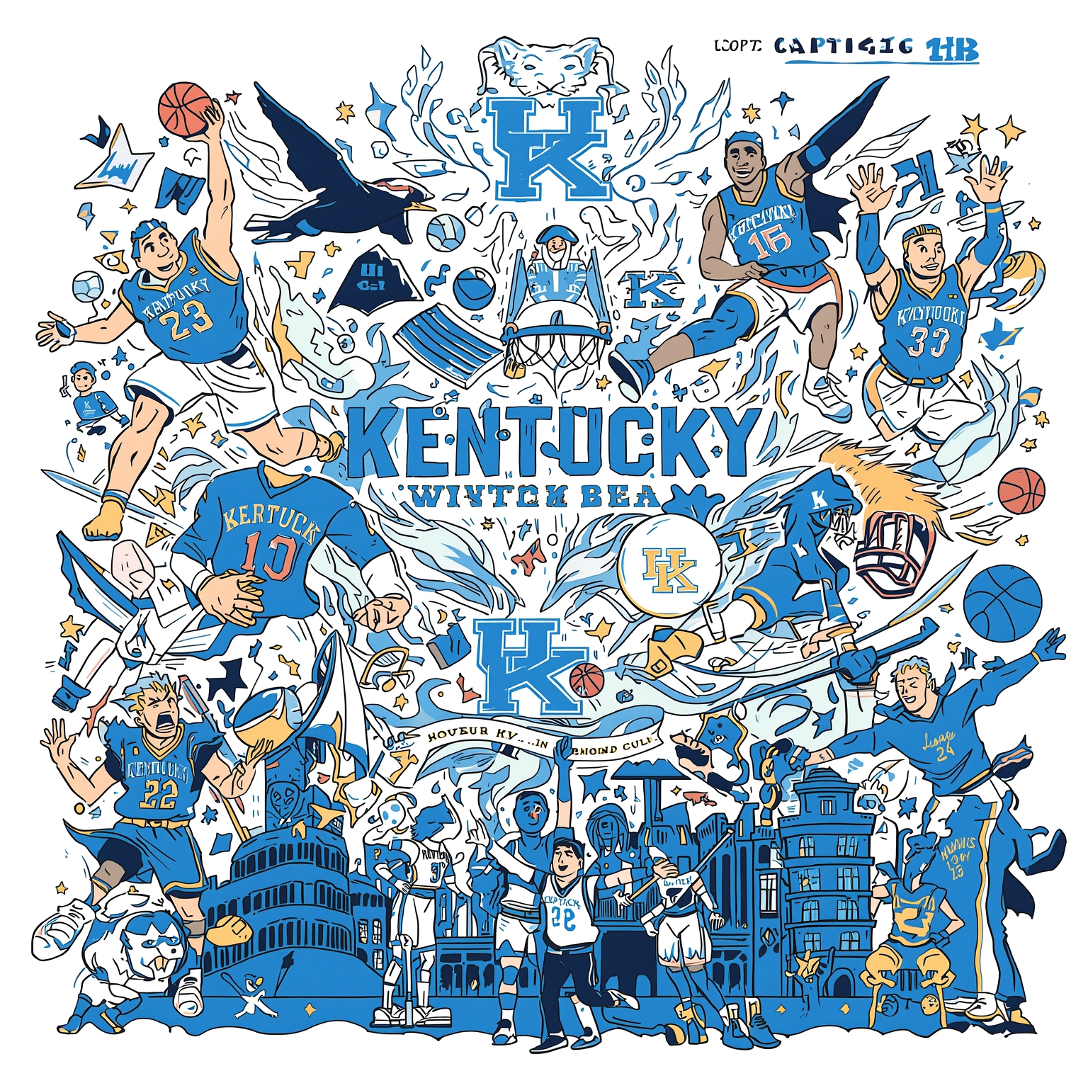 Wildcat Turmoil: Shut-Downs and Sudden Sparks - painting of Kentucky Wildcats basketball venue