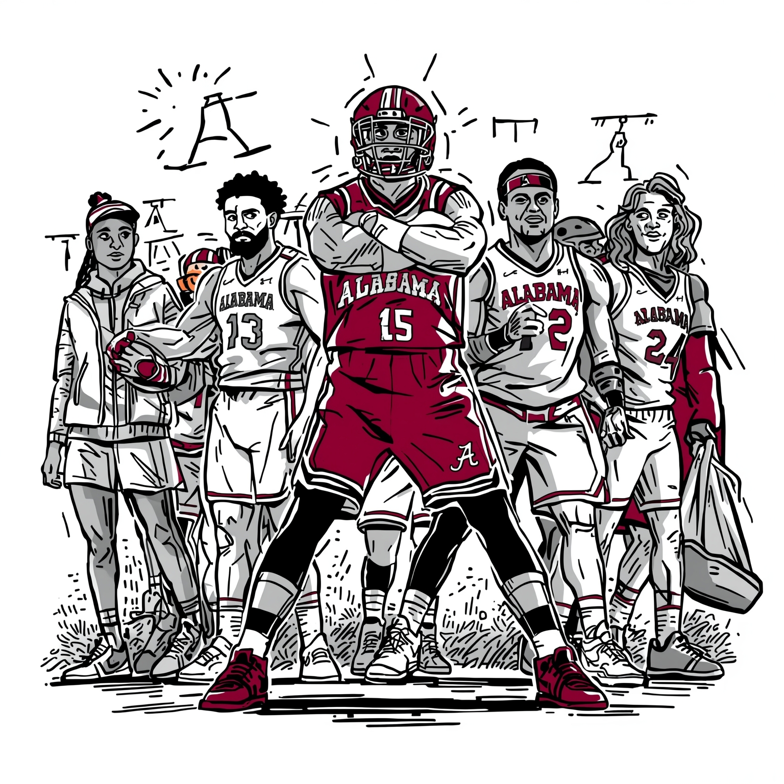 Crimson Tide Freshman Center Sidelined Indefinitely - painting of Alabama Crimson Tide basketball venue