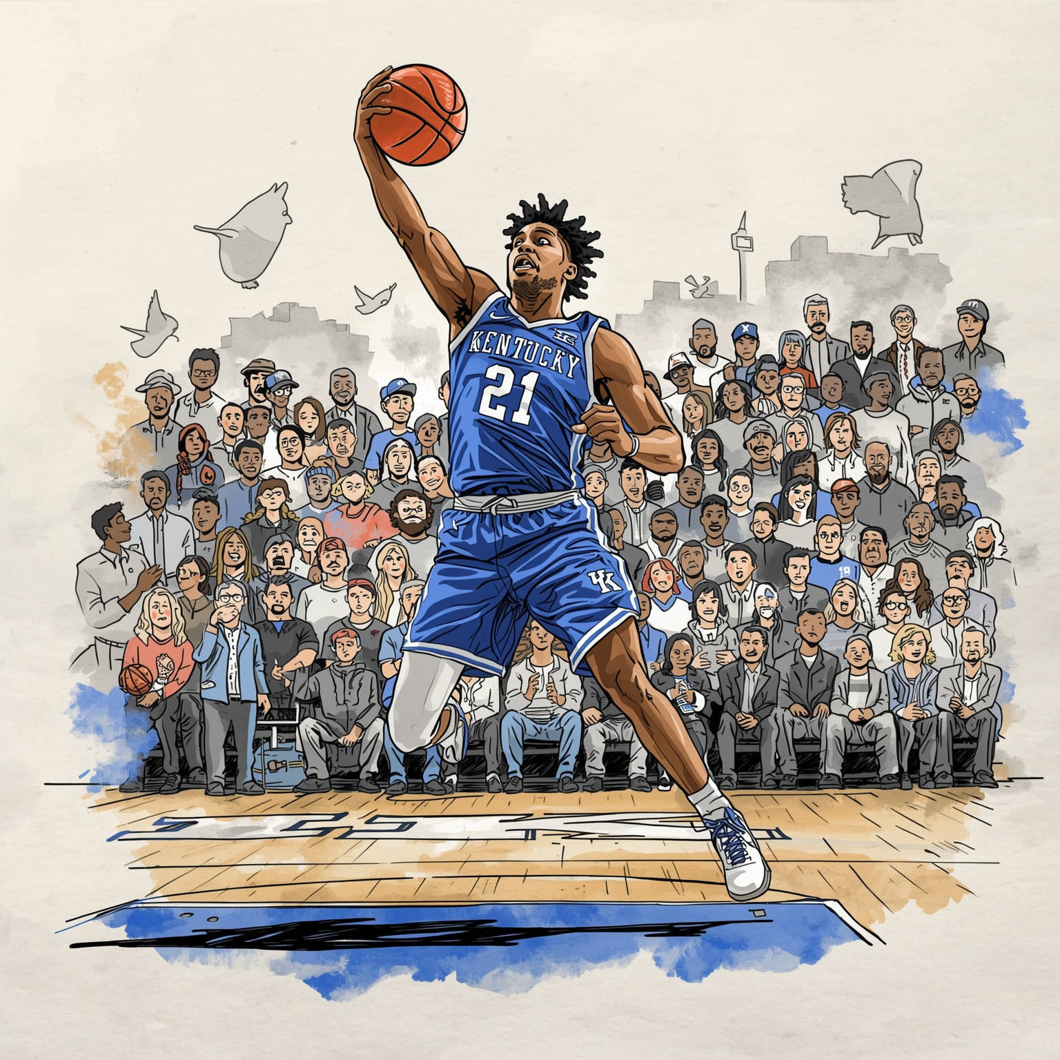 Kentucky’s Distracted Effort Leads to Louisville Loss - painting of Kentucky Wildcats basketball venue