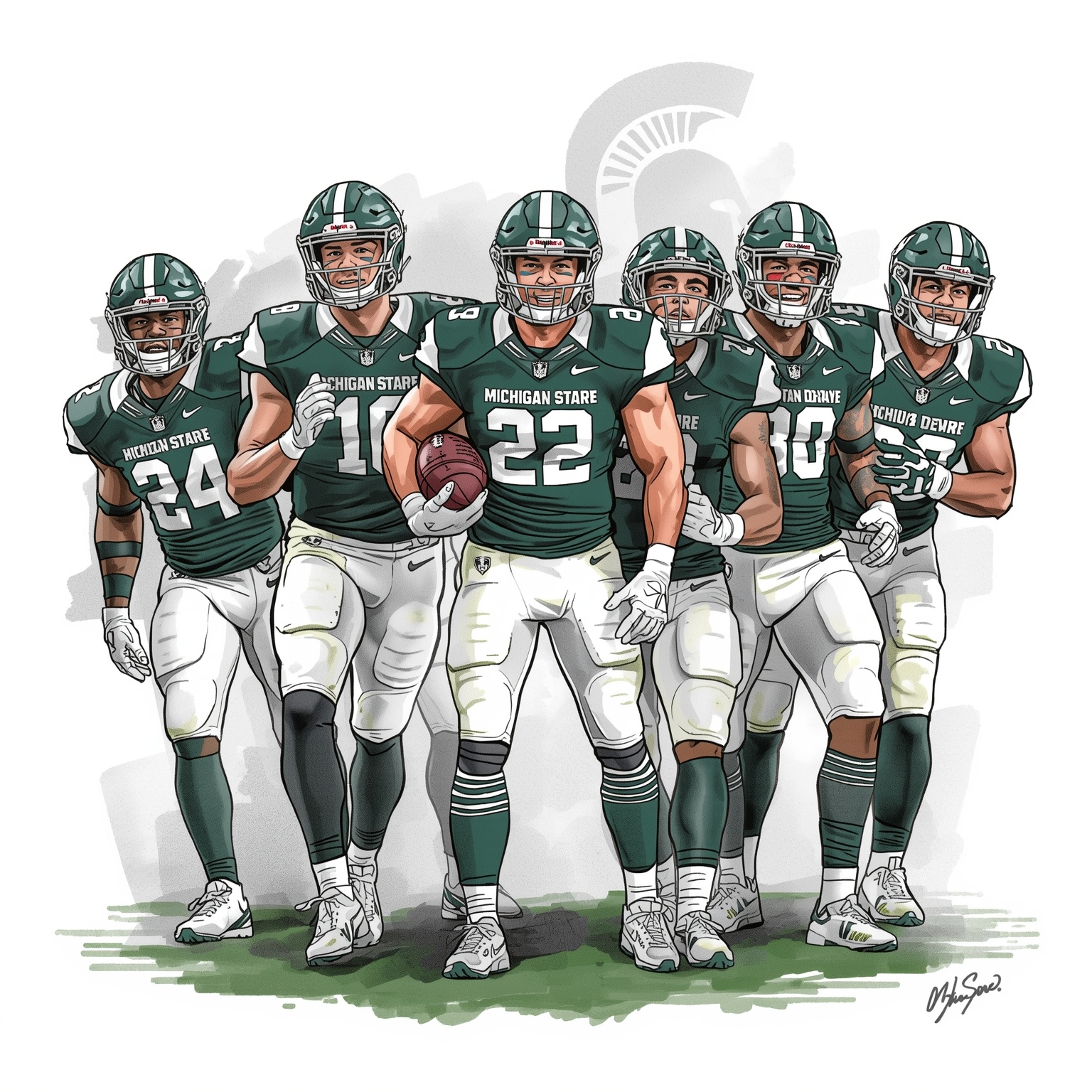 Spartans’ Key Offense Stars Benched for Minnesota Game - painting of Michigan State Spartans football venue