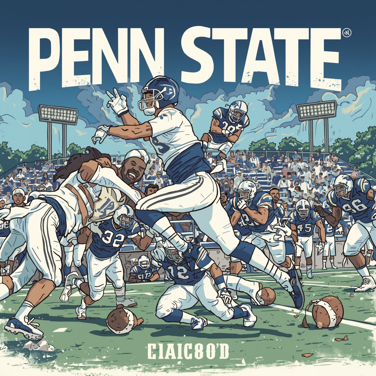 Penn State’s Swag, Wrestling Opener & Coaching Rumors - painting of Penn State Nittany Lions football venue