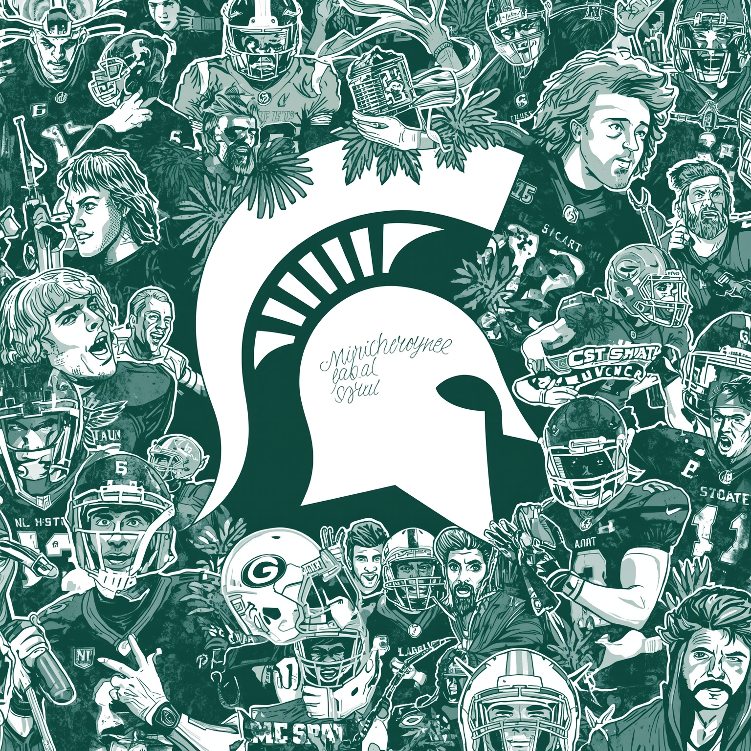 MSU Football: WR Woes and Returning Veterans - painting of Michigan State Spartans football venue