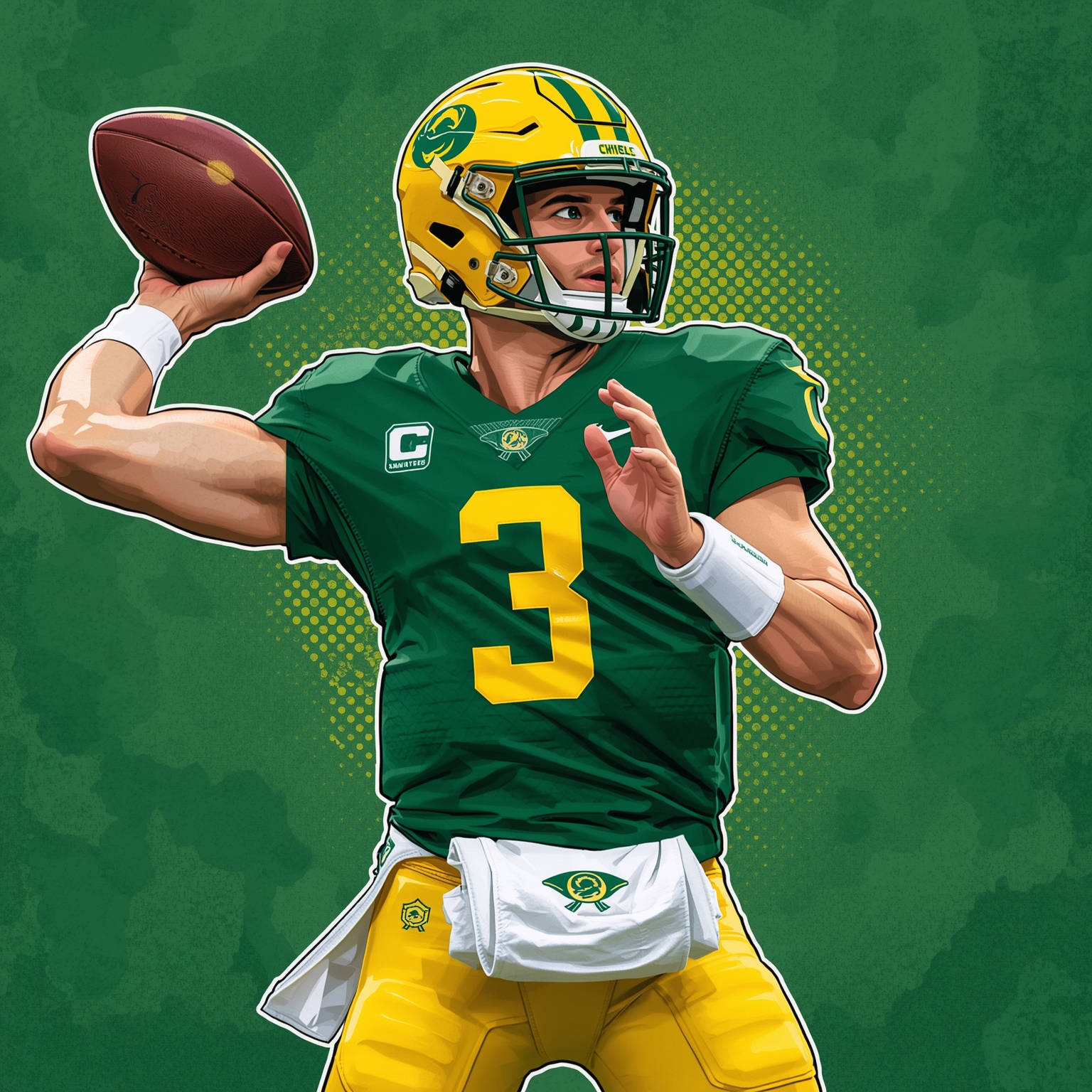 Oregon’s QB Star and Coach’s Extra-Day Trick - painting of Oregon Ducks football venue