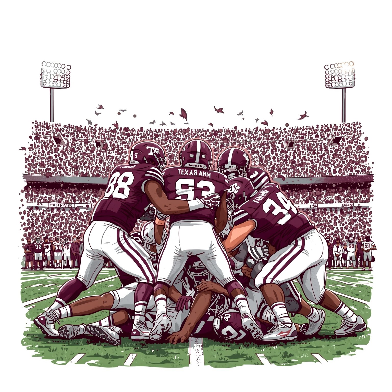 Aggies Face Halftime Collapse and Wild On-Field Tussle - painting of Texas A&M Aggies football venue