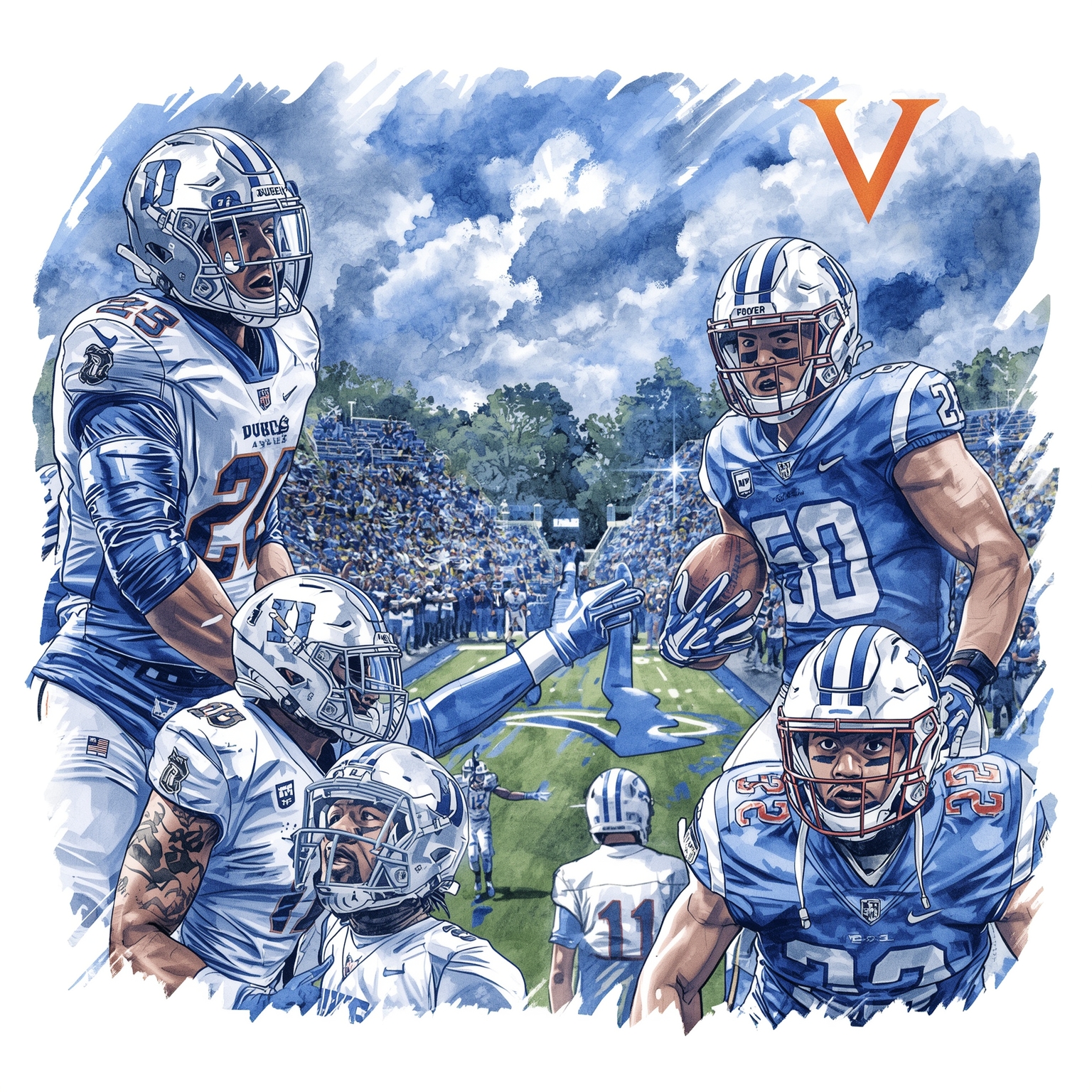 Duke-Virginia Game: Edge, Stakes & Live Thread - painting of Duke Blue Devils football venue