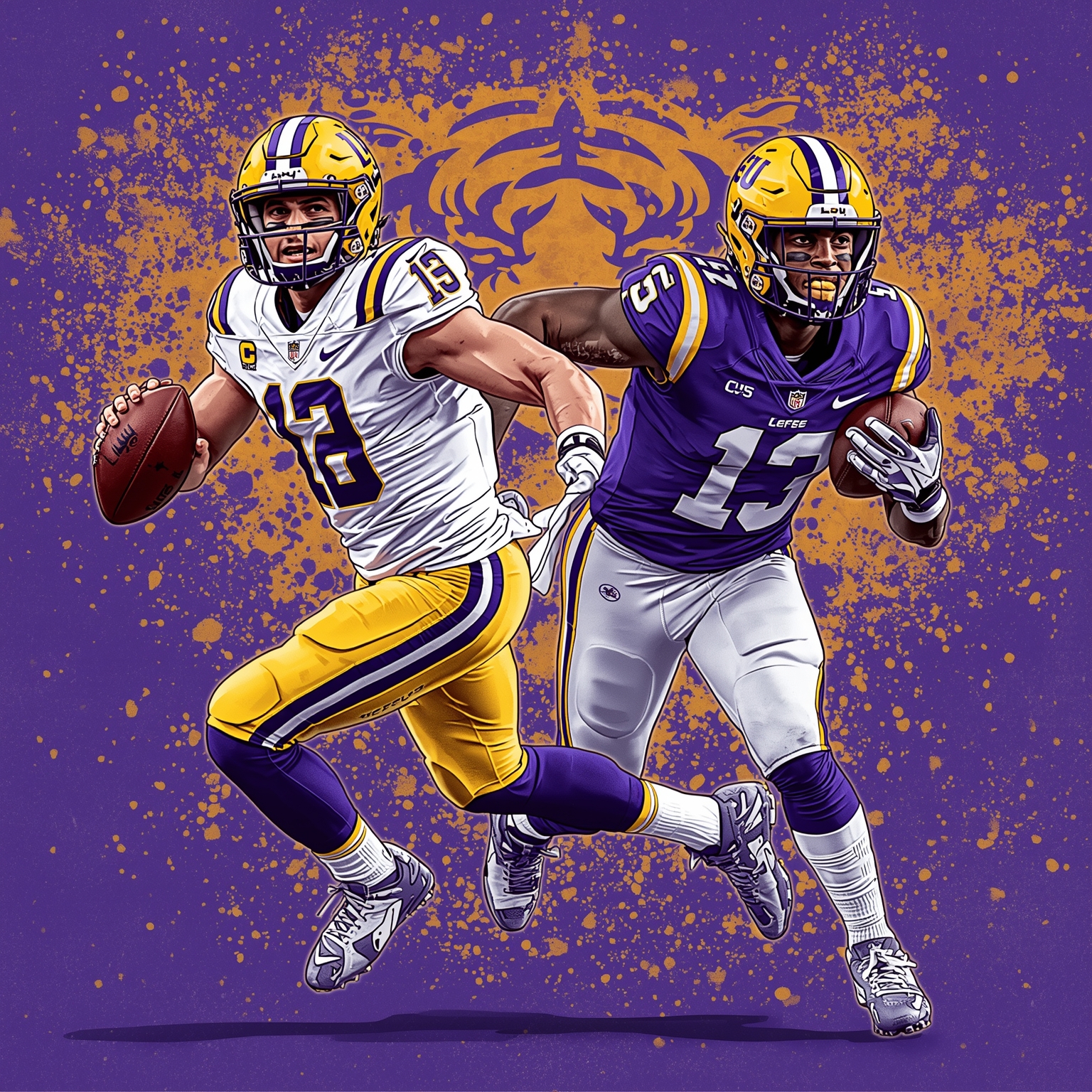 LSU’s Receiver Recruitment and QB Quagmire - painting of LSU Tigers football venue