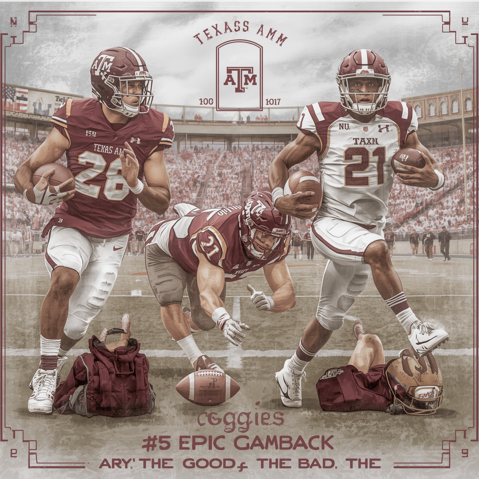 Aggies’ Epic Comeback: The Good, the Bad, the Ugly - painting of Texas A&M Aggies football venue