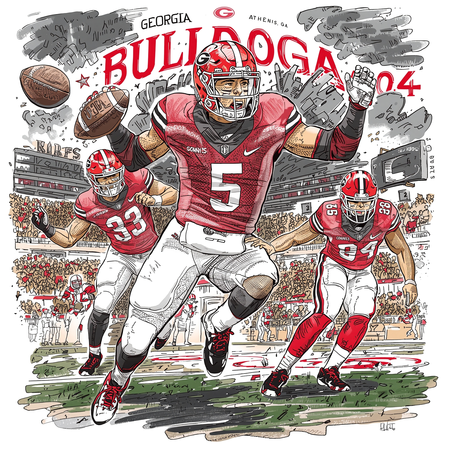 Georgia's QB Future and Rankings Shakeup - painting of Georgia Bulldogs football venue