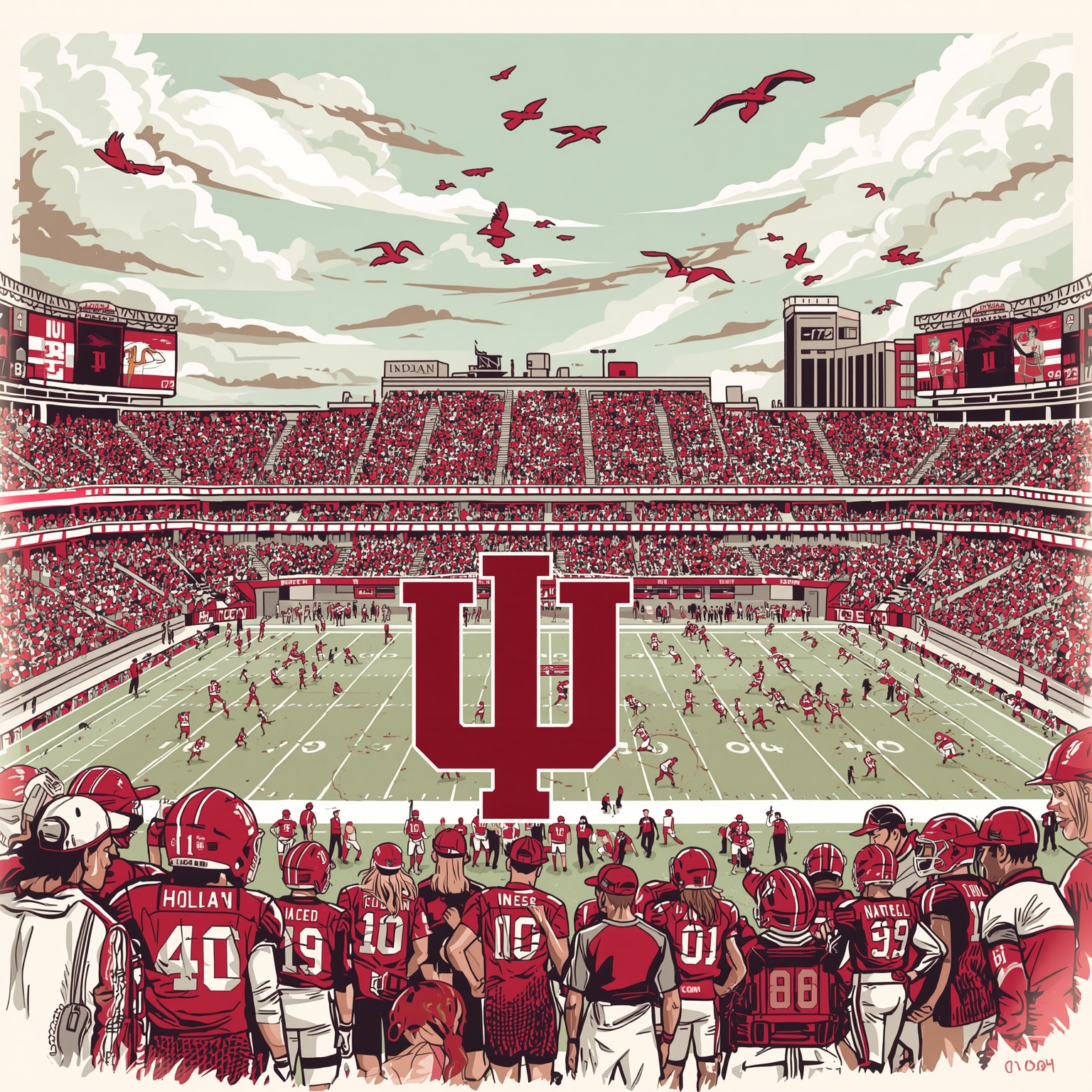 Big Ten Title's Playoff Seeding Shenanigans - painting of Indiana Hoosiers football venue