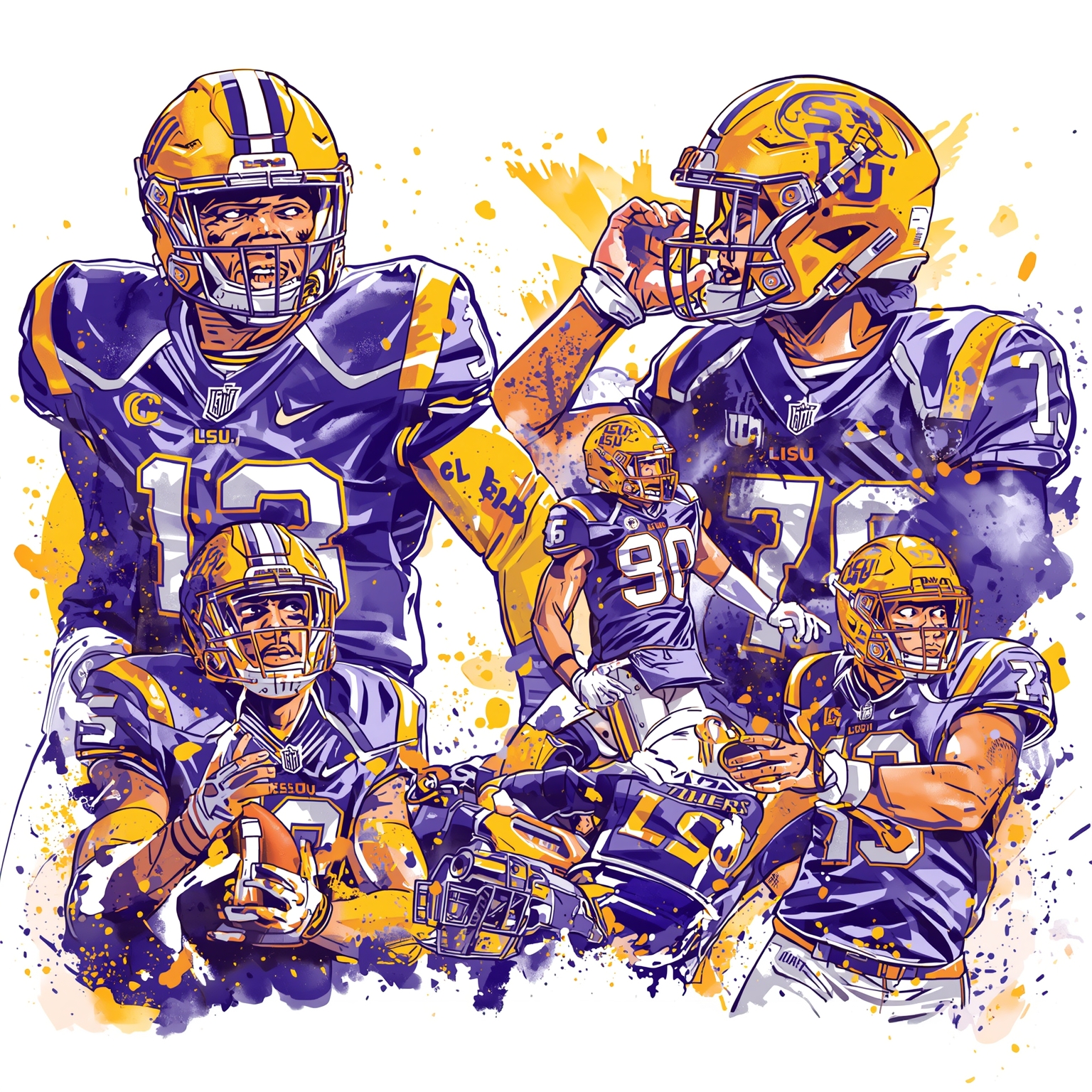 LSU Football Drama: Coaching Shakeup & Recruit Battle - painting of LSU Tigers football venue