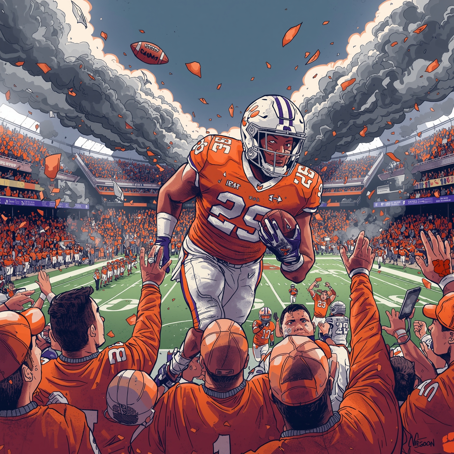 Clemson Turmoil: Portal Pandemonium and Coaching Shake-Up - painting of Clemson Tigers football venue