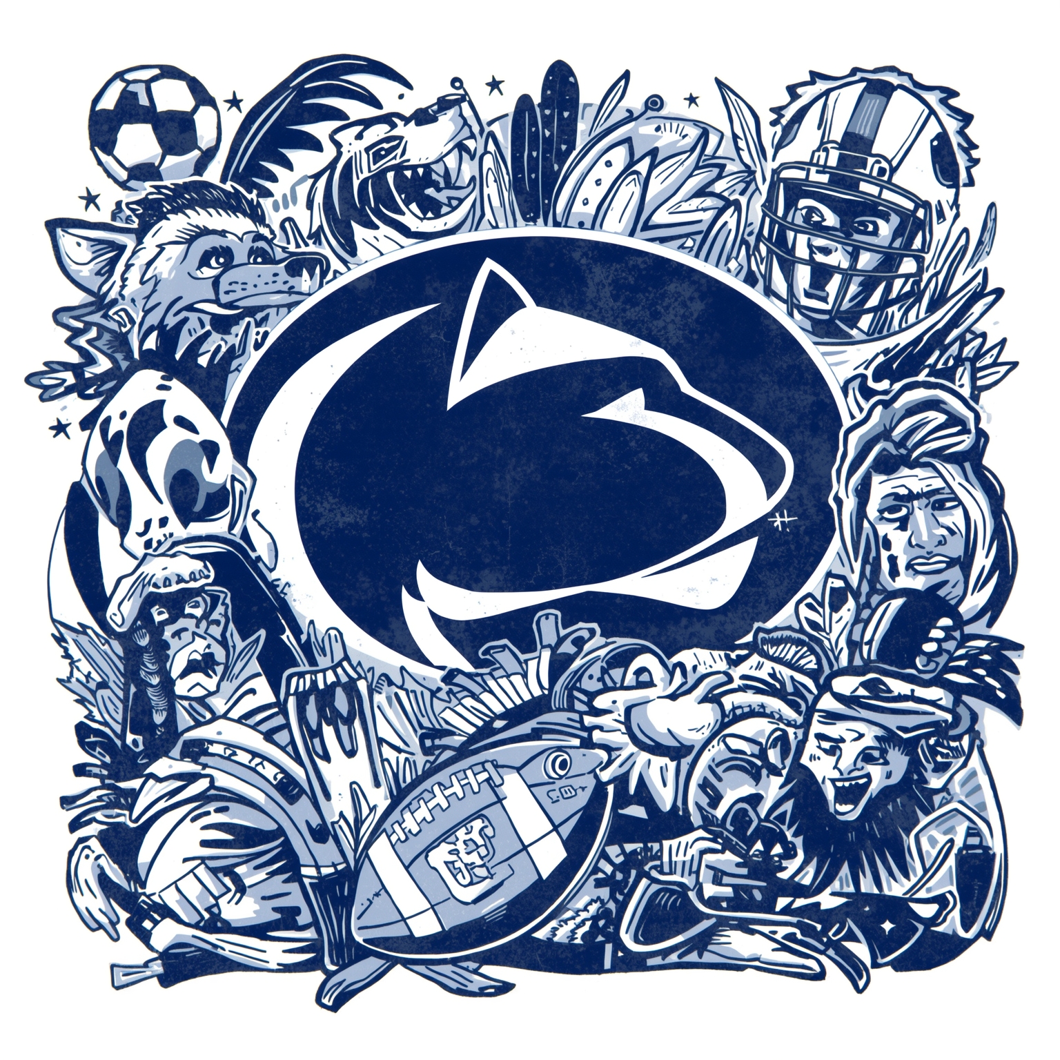 Penn State Leadership: Allar's Grit and Coaching Shuffle - painting of Penn State Nittany Lions football venue