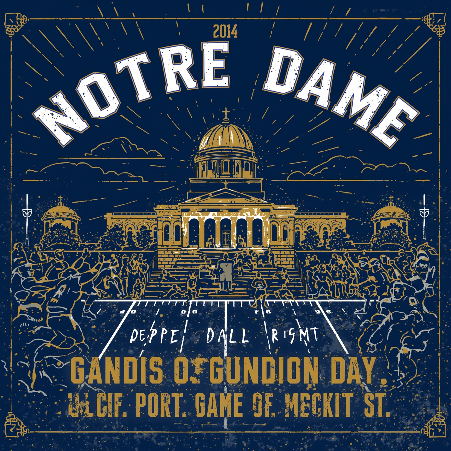 Irish Senior Day Depth Chart & Greathouse’s Redshirt Twist - painting of Notre Dame Fighting Irish football venue