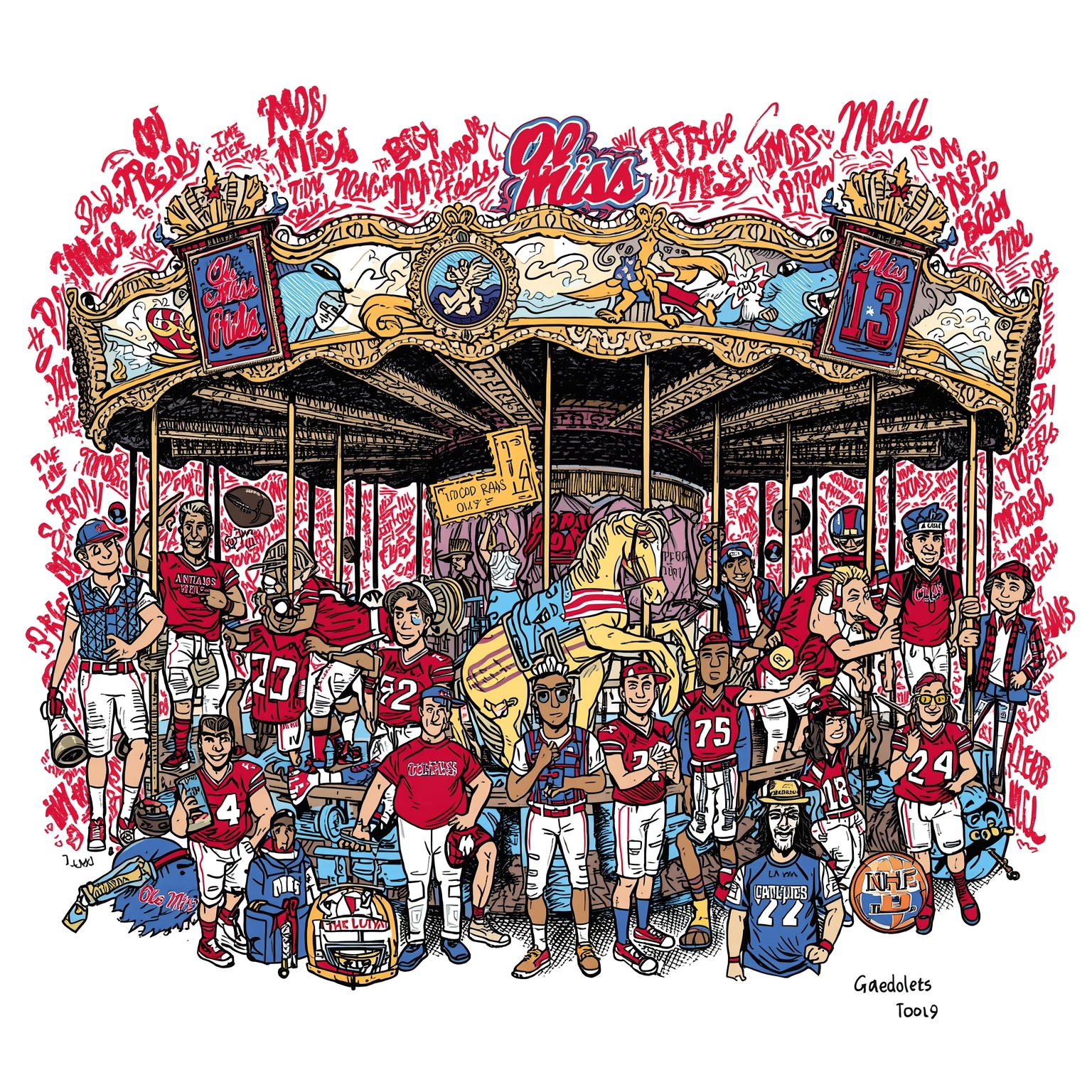 Lane Kiffin Coaching Carousel: Rumors & Replacements - painting of Ole Miss Rebels football venue