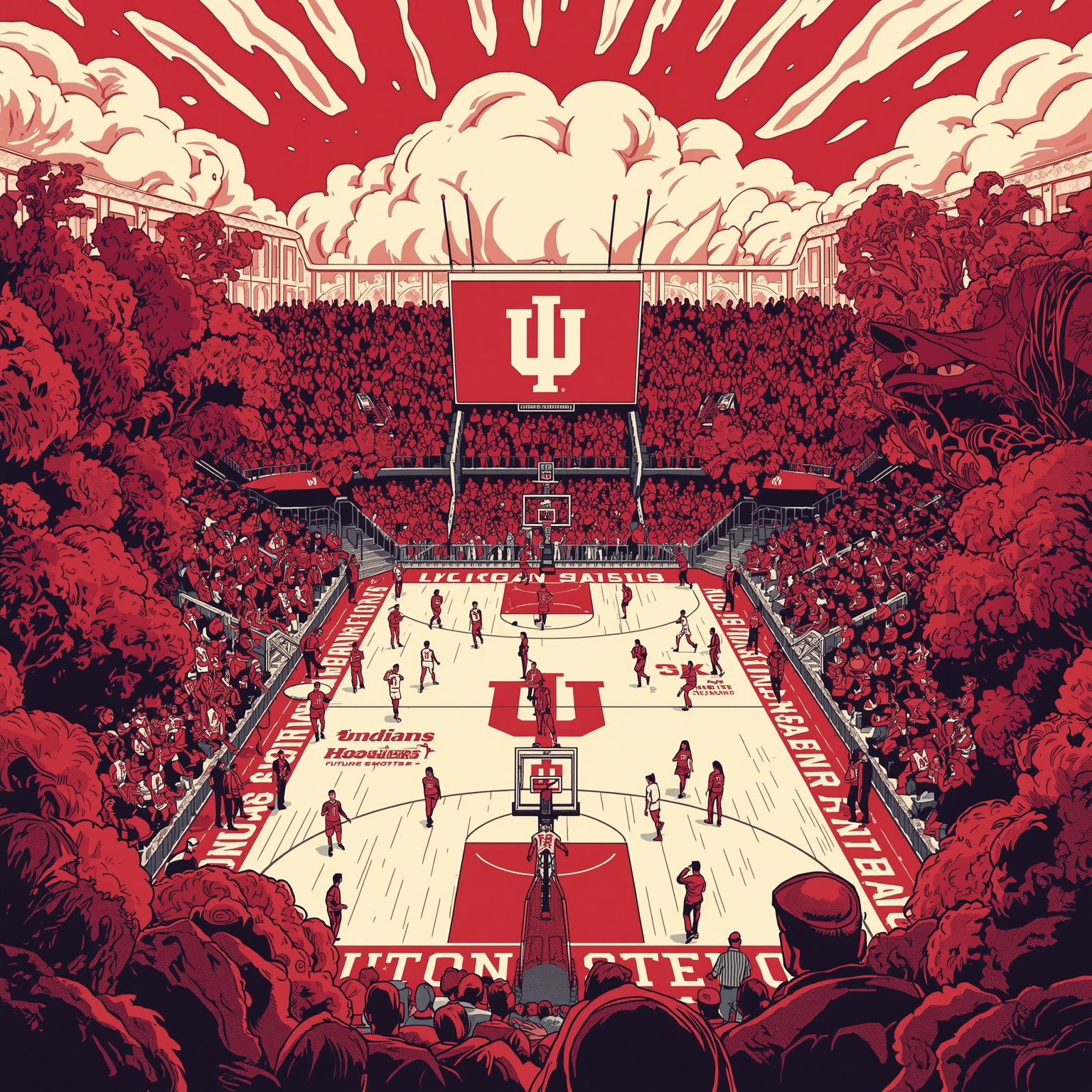 Hoosiers Land Future Highlight Machine - painting of Indiana Hoosiers basketball venue