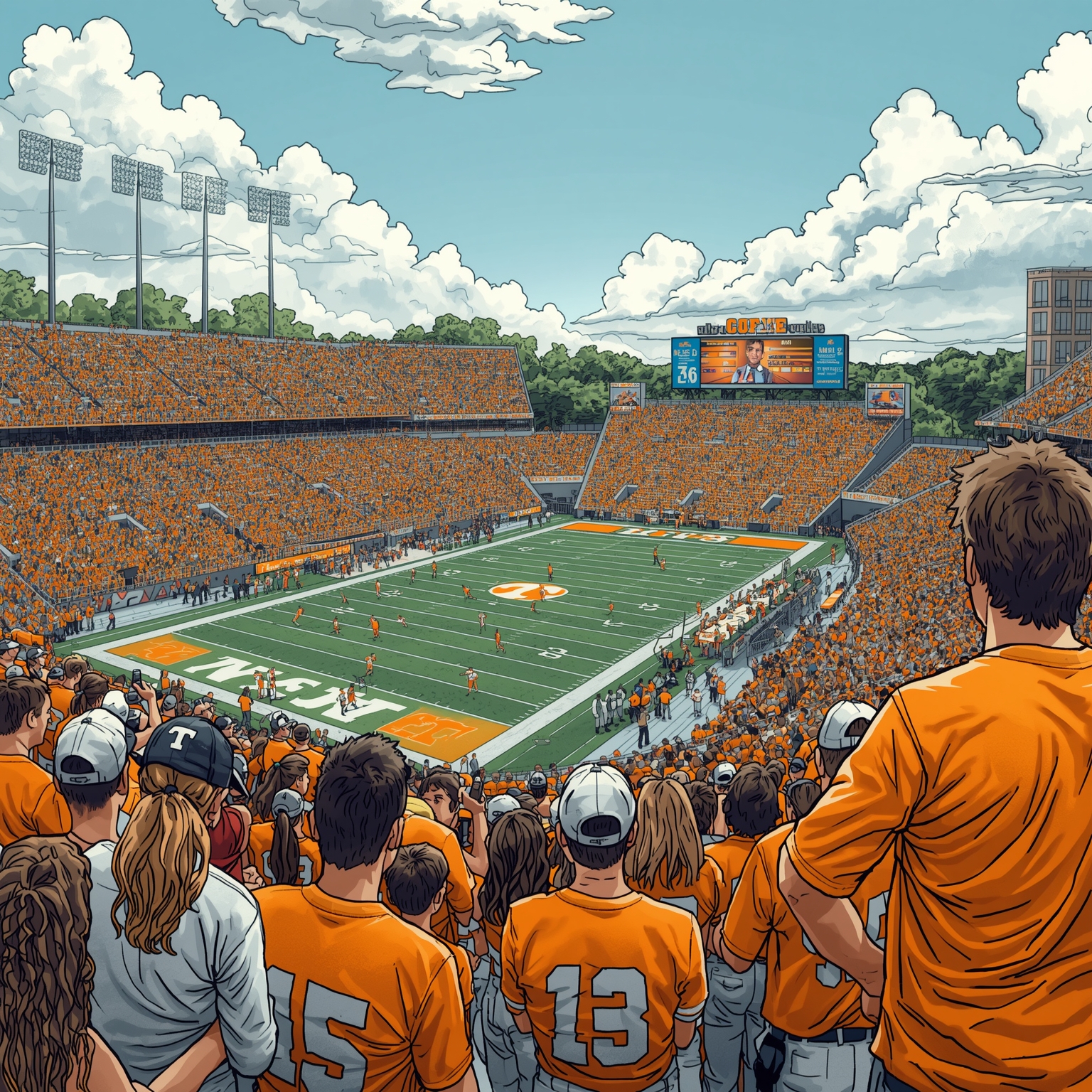 Gridiron Semifinalists and Future Vols Impressions - painting of Tennessee Volunteers football venue