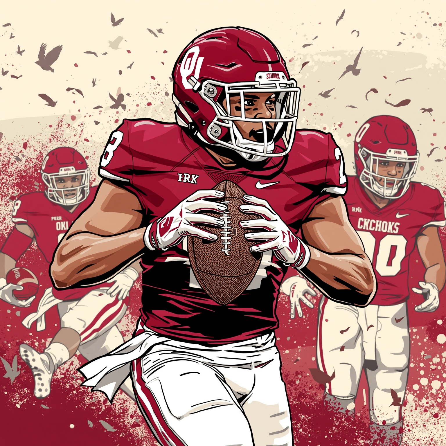 Sooners' Grit: Leadership and Comebacks in Season - painting of Oklahoma Sooners football venue
