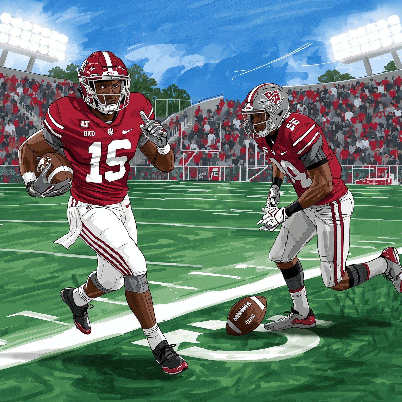 DeBoer Addresses Tide’s Rankings and Standout Players - painting of Alabama Crimson Tide football venue