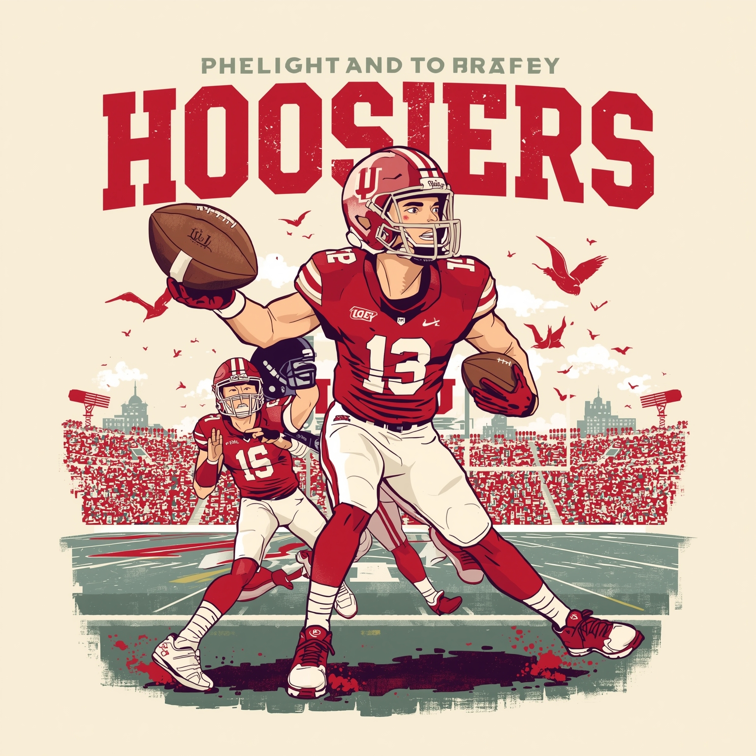 Hoosiers Surge: Mendoza, Cignetti and a Bobblehead - painting of Indiana Hoosiers football venue