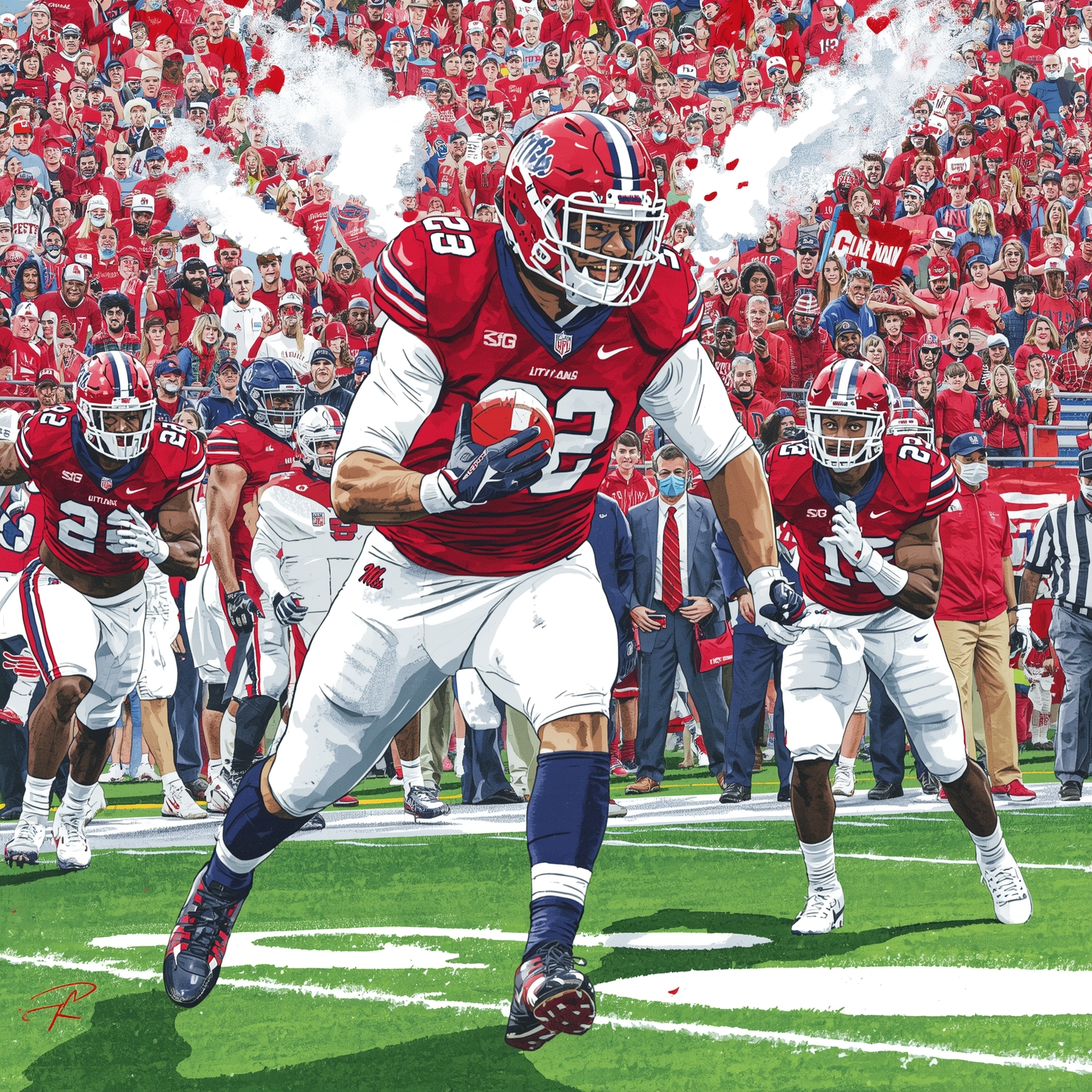 Kiffin Rumors & Branch Recruitment Shake-Up - painting of Ole Miss Rebels football venue