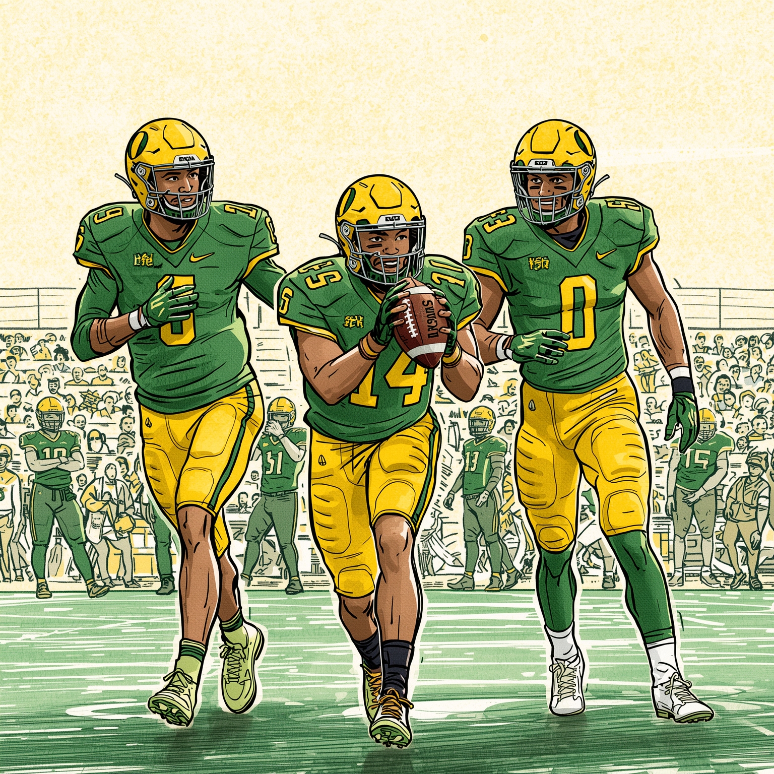 Ex-USC Trio Poised To Ruffle Trojan Feathers - painting of Oregon Ducks football venue